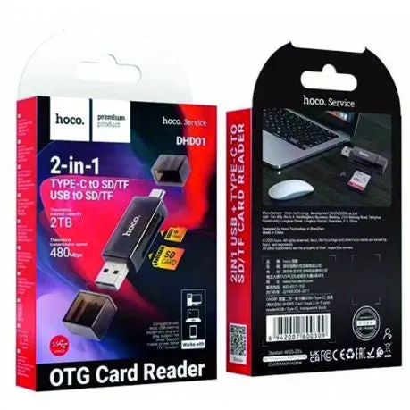 Card Reader 2 in 1 (Type-C   USB) - HOCO DHD01