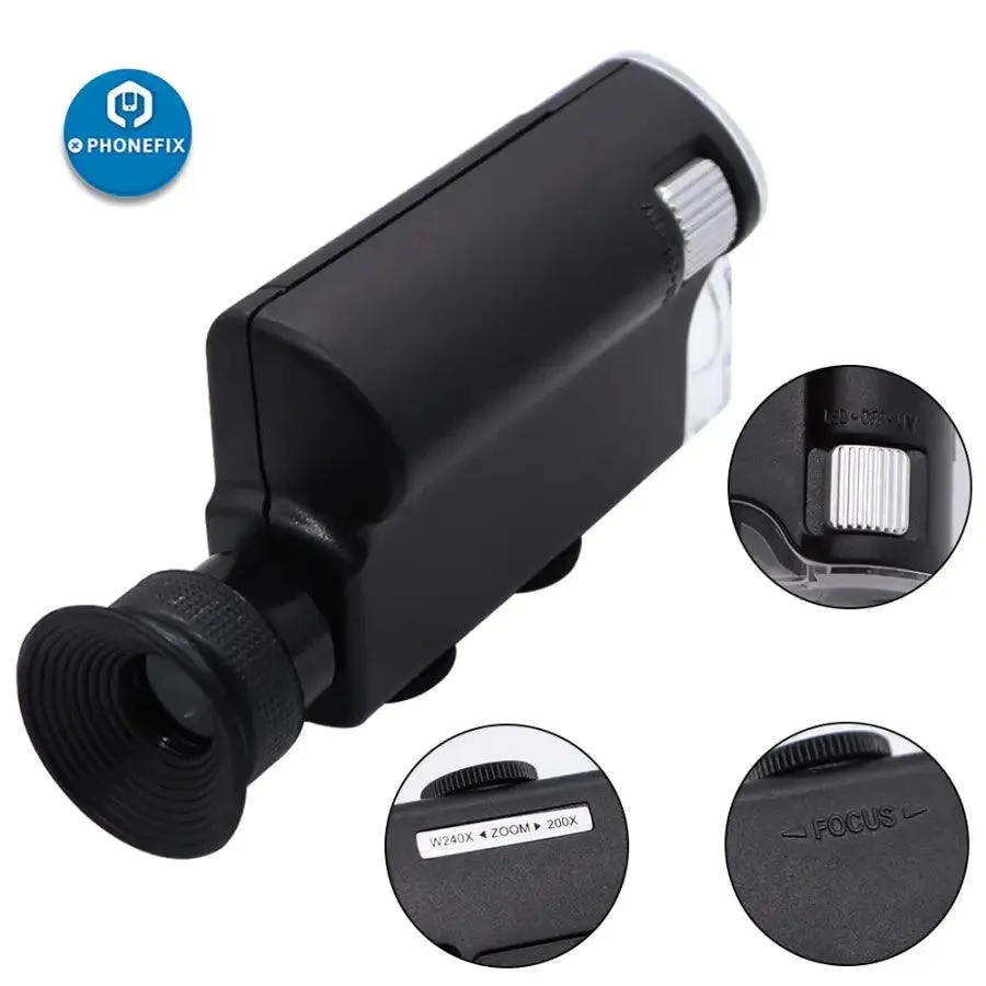 Carson MicroBrite Plus LED Lighted 60X-240X Pocket Microscope