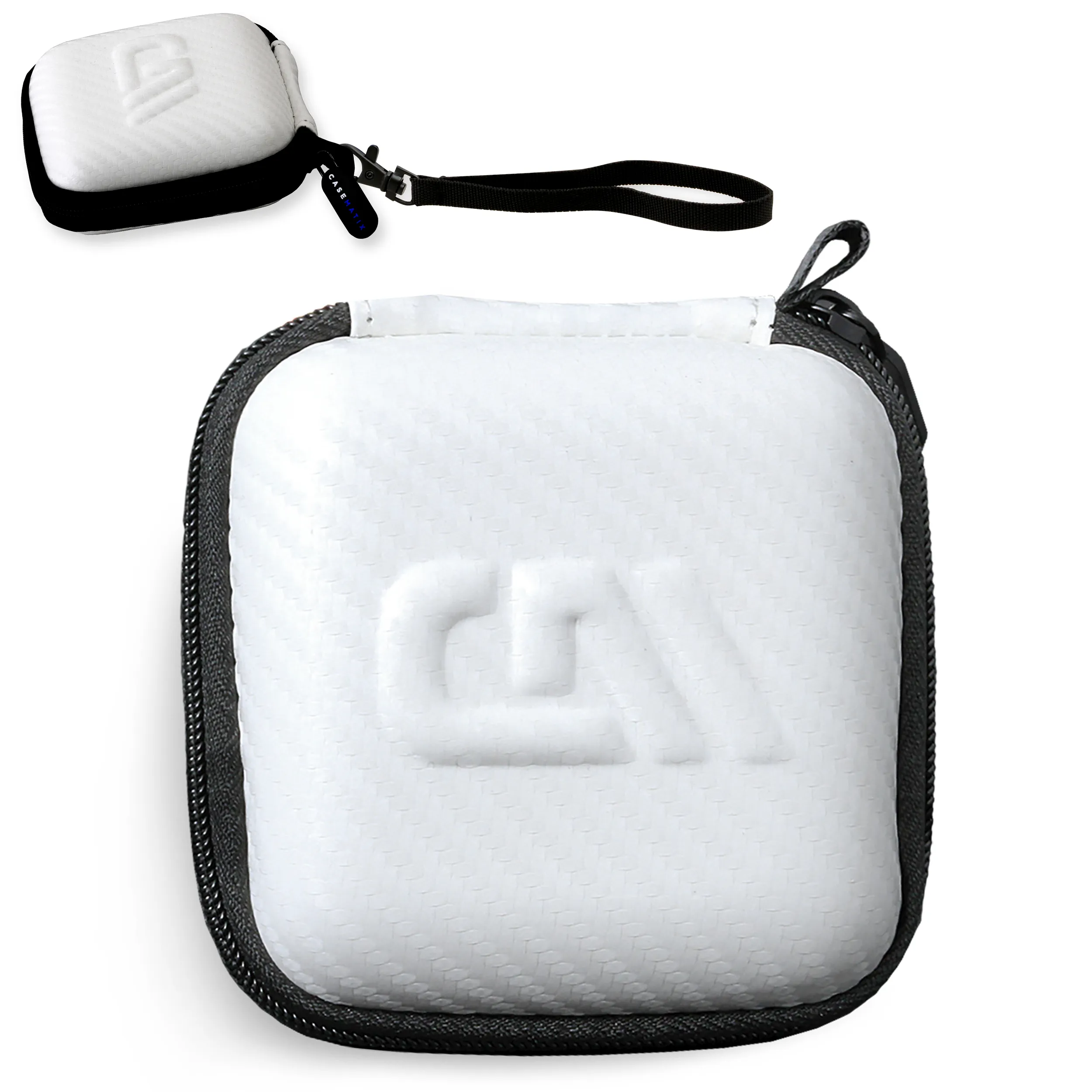 CASEMATIX 3.5" Hard Shell EVA Travel Case with Wrist Strap - Fits Accessories up to 3" x 3" x 1.2"