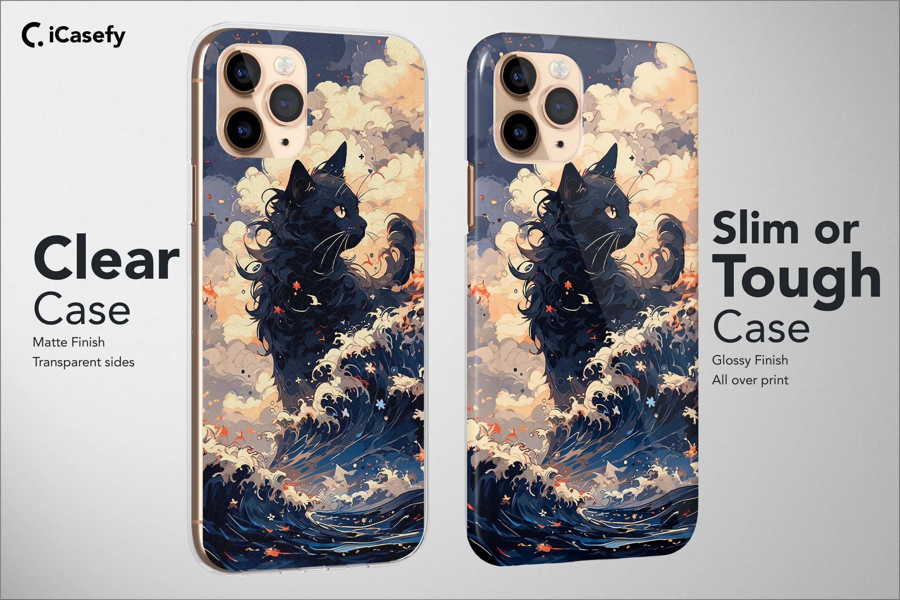 Cat Phone Case Floral Sky Mon Animal Watercolor Cover