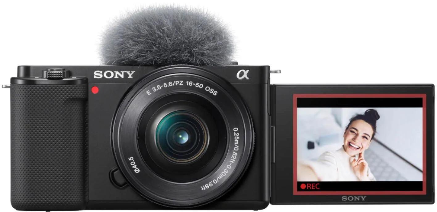 Certified Refurbished - Sony - Alpha ZV-E10 Kit Mirrorless Vlog Camera with 16-50mm Lens - Black