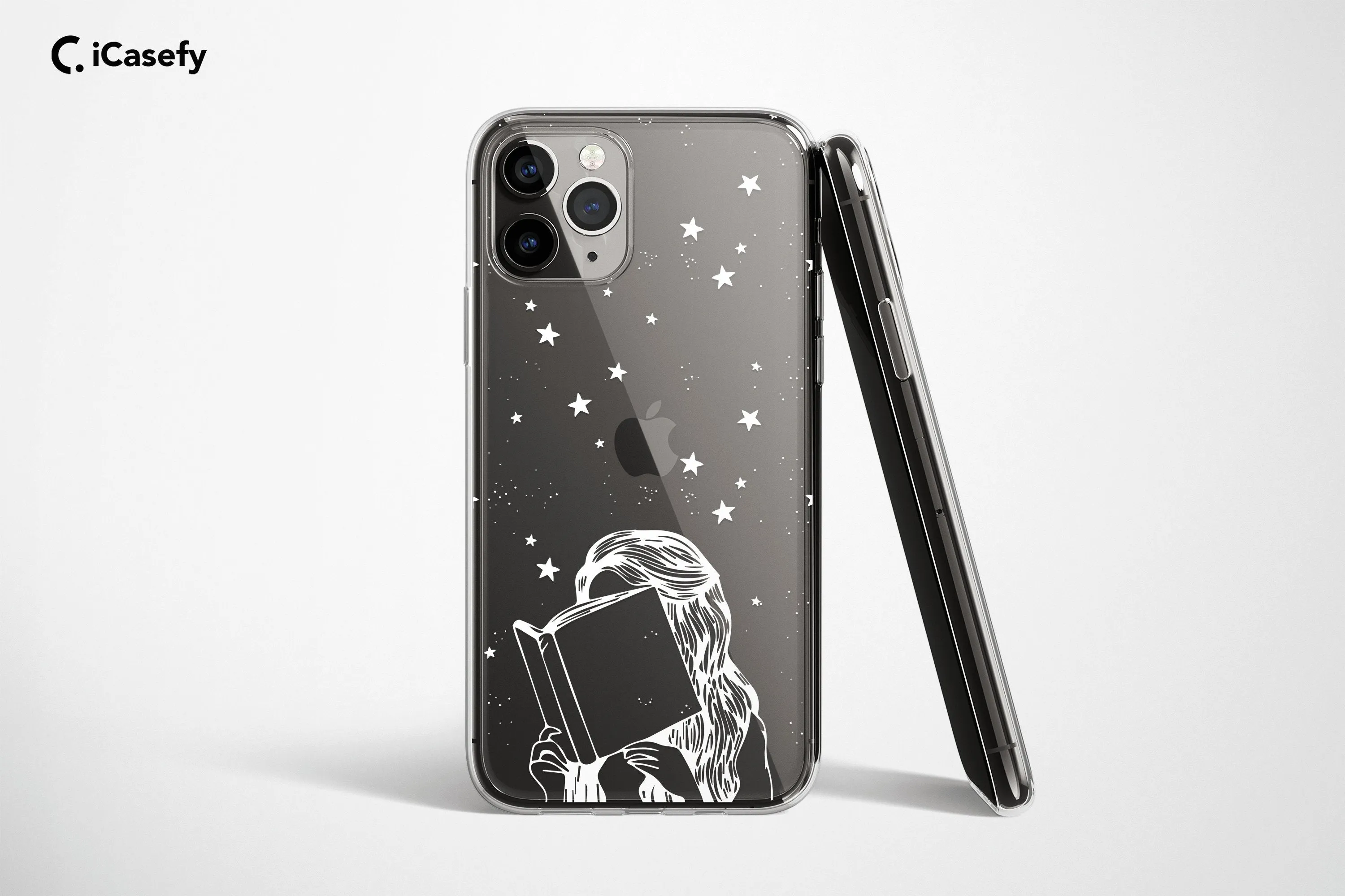 Clear Book Lover Phone Case Bookish Woman Stars Cover