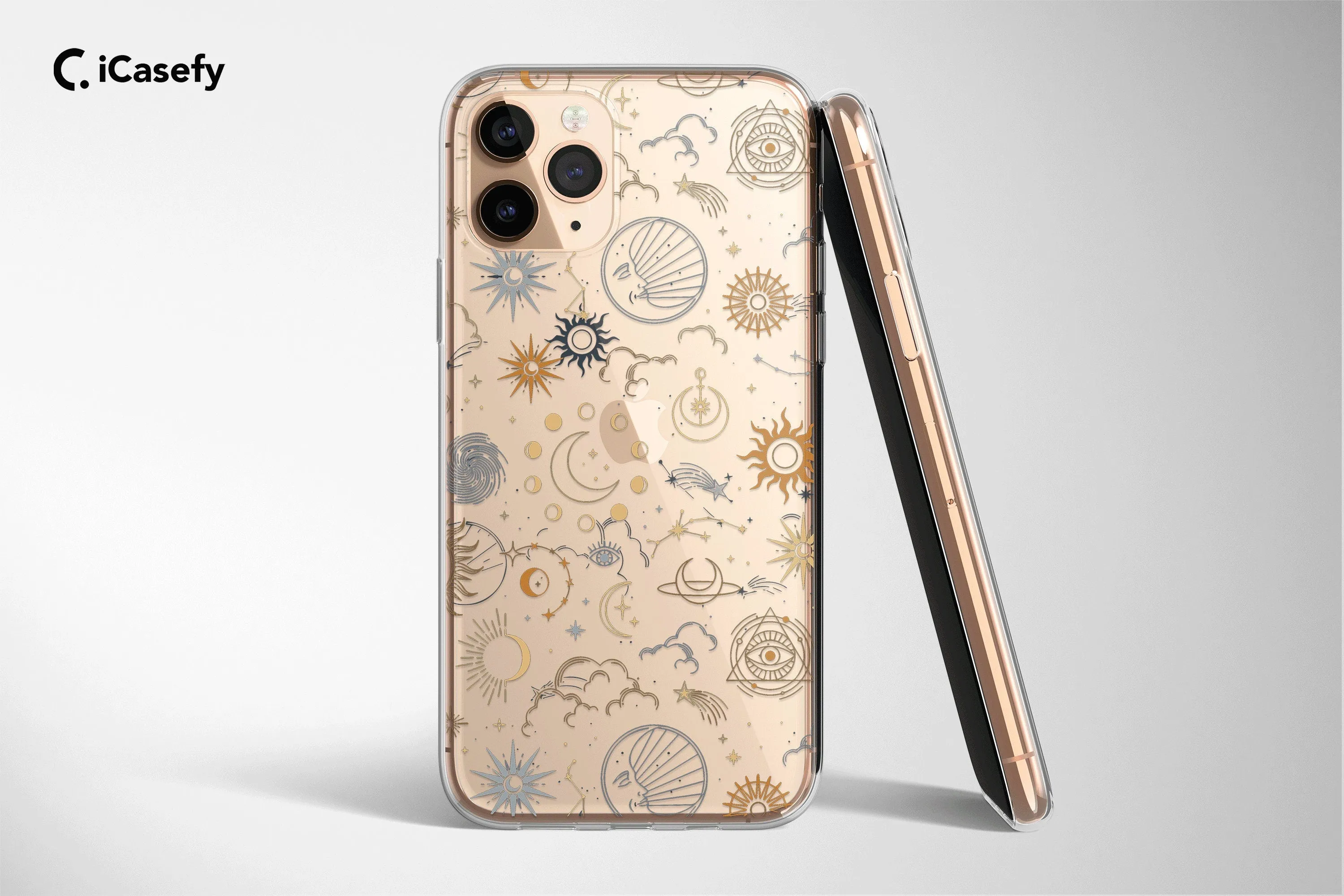 Clear Celestial Phone Case Star Moon Cover
