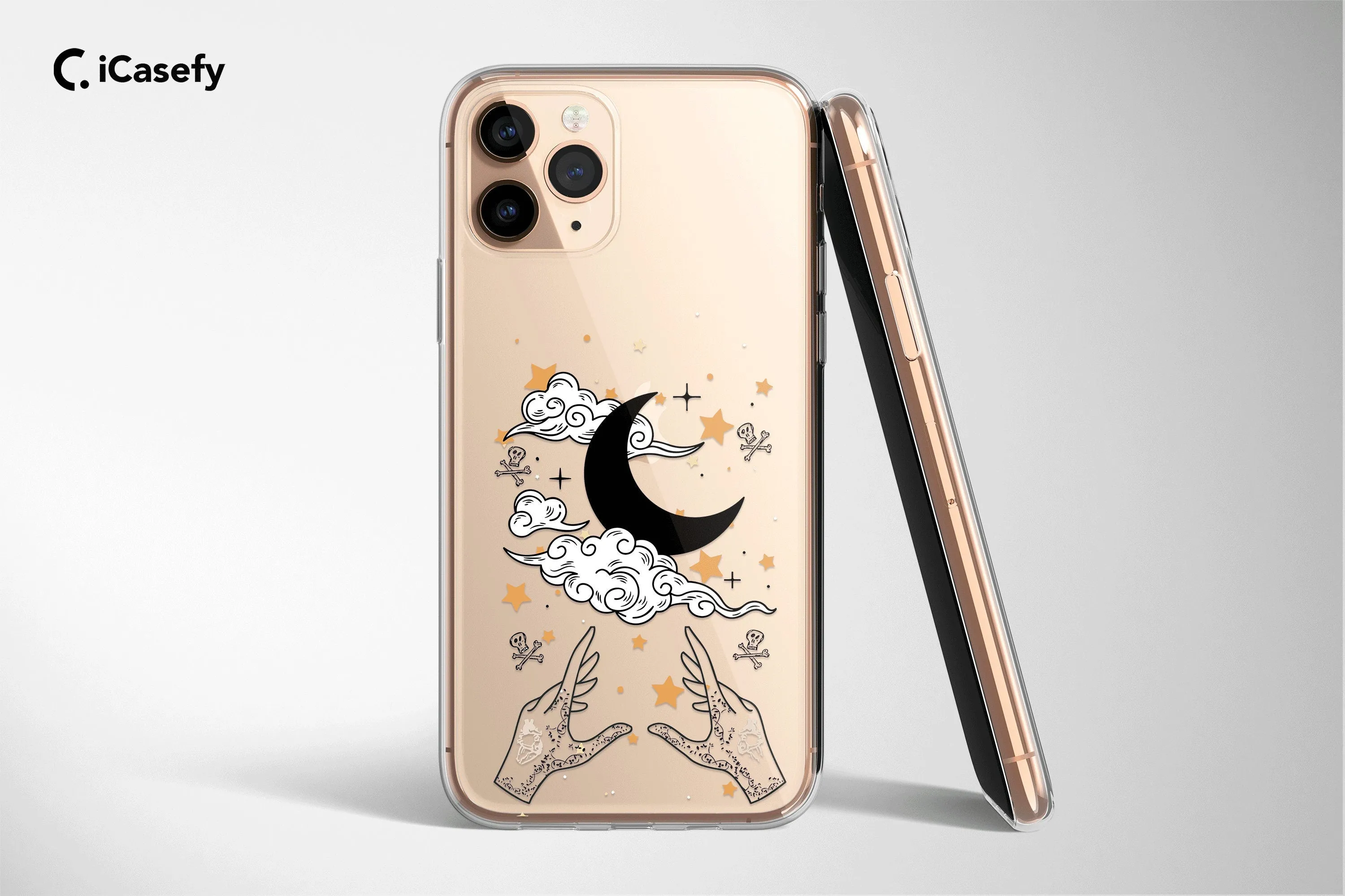 Clear Celestial Phone Case Star Moon Cover