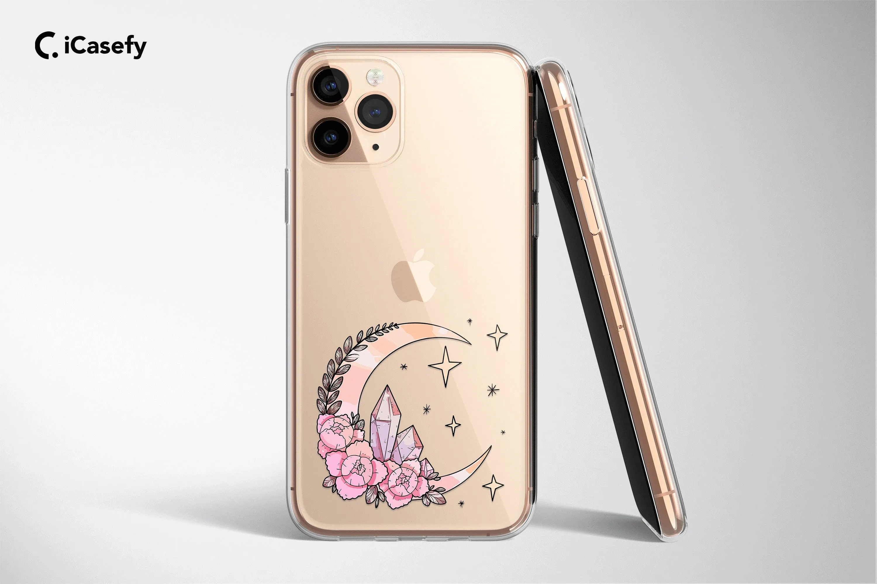 Clear Celestial Phone Case Star Moon Cover