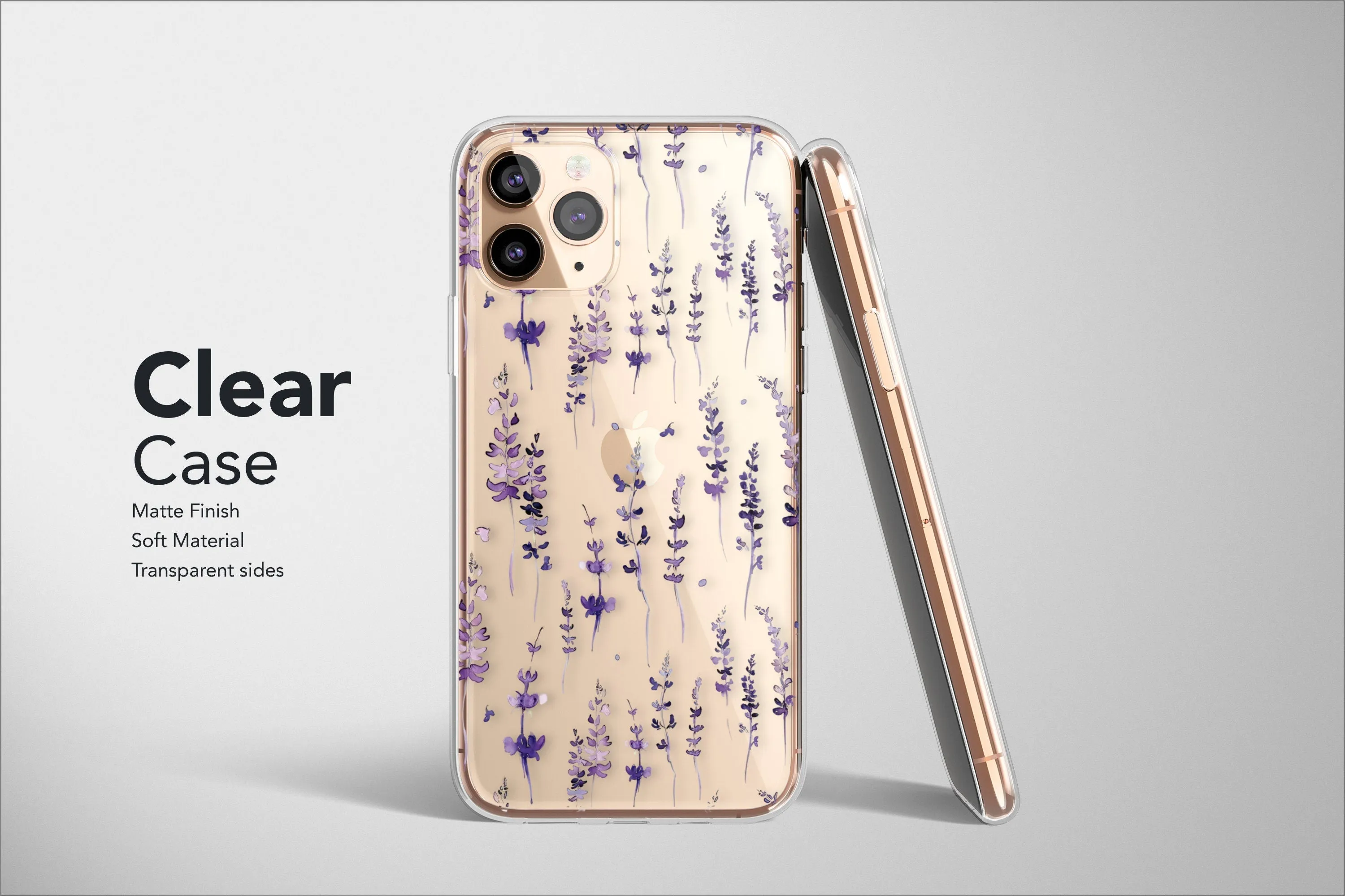 Clear Flower Phone Case Floral Wildflower Art Cover