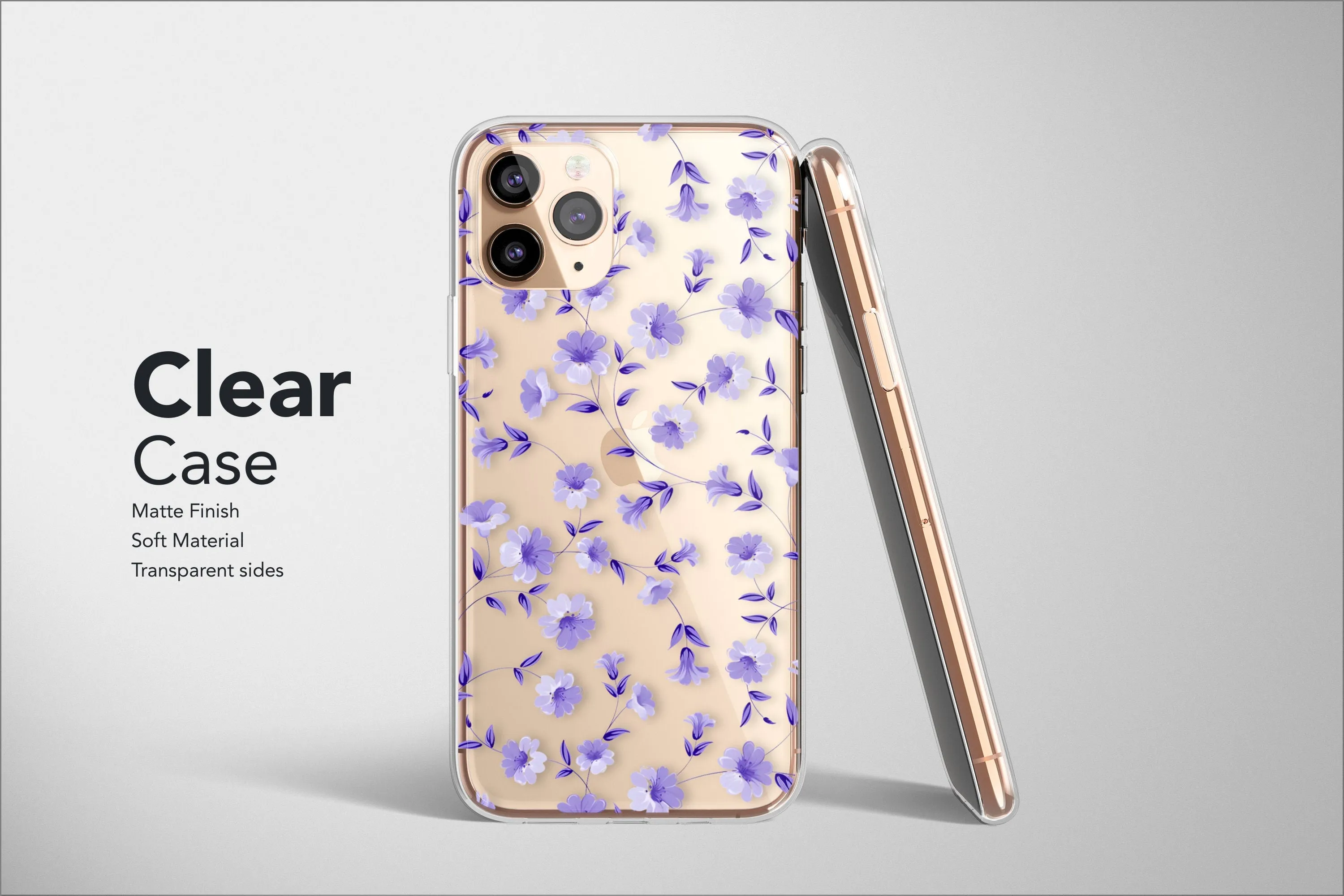 Clear Flower Phone Case Floral Wildflower Art Cover