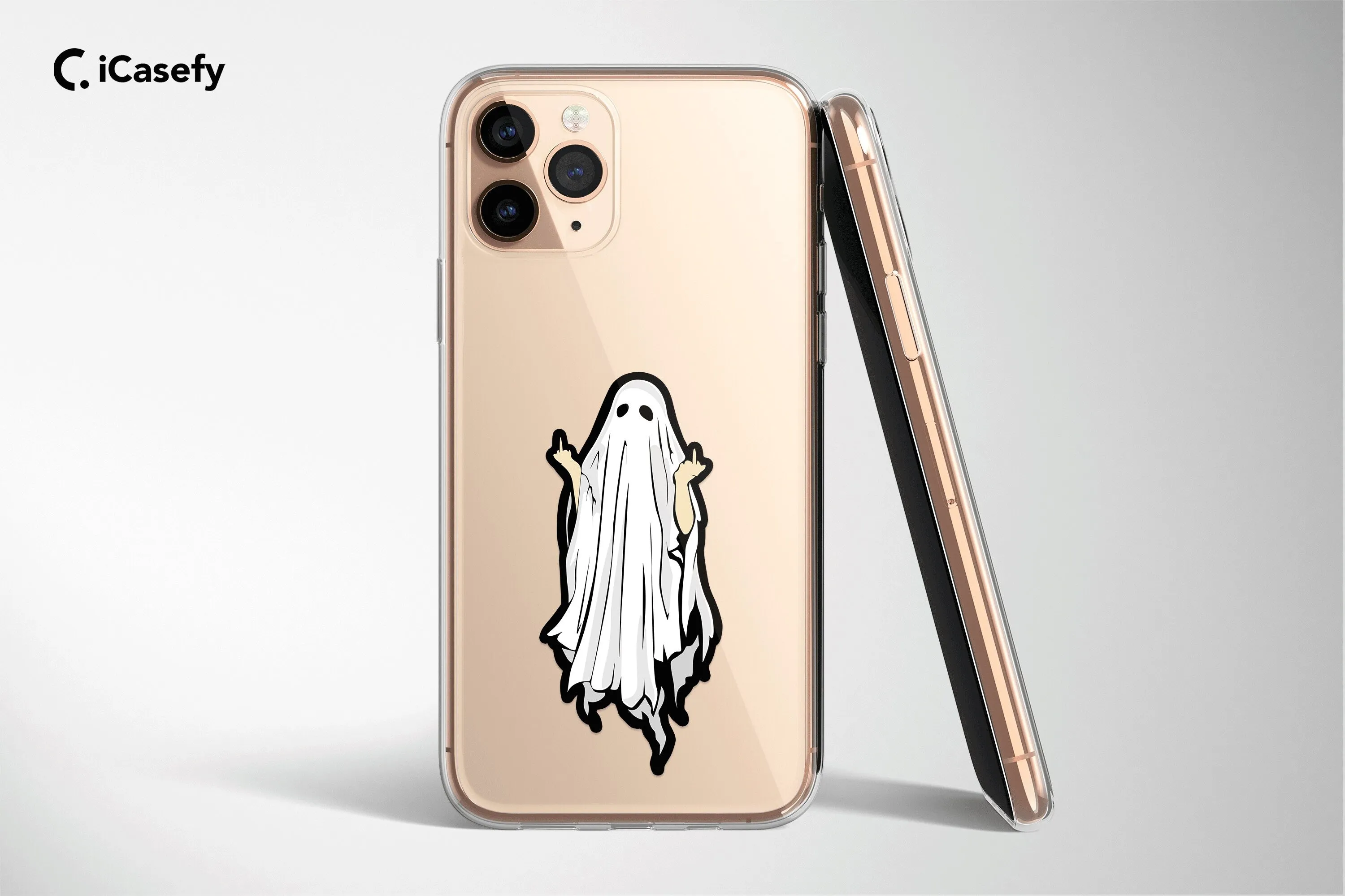 Clear Ghost iPhone Case for iPhone and Samsung - Spooky Minimalist Cover