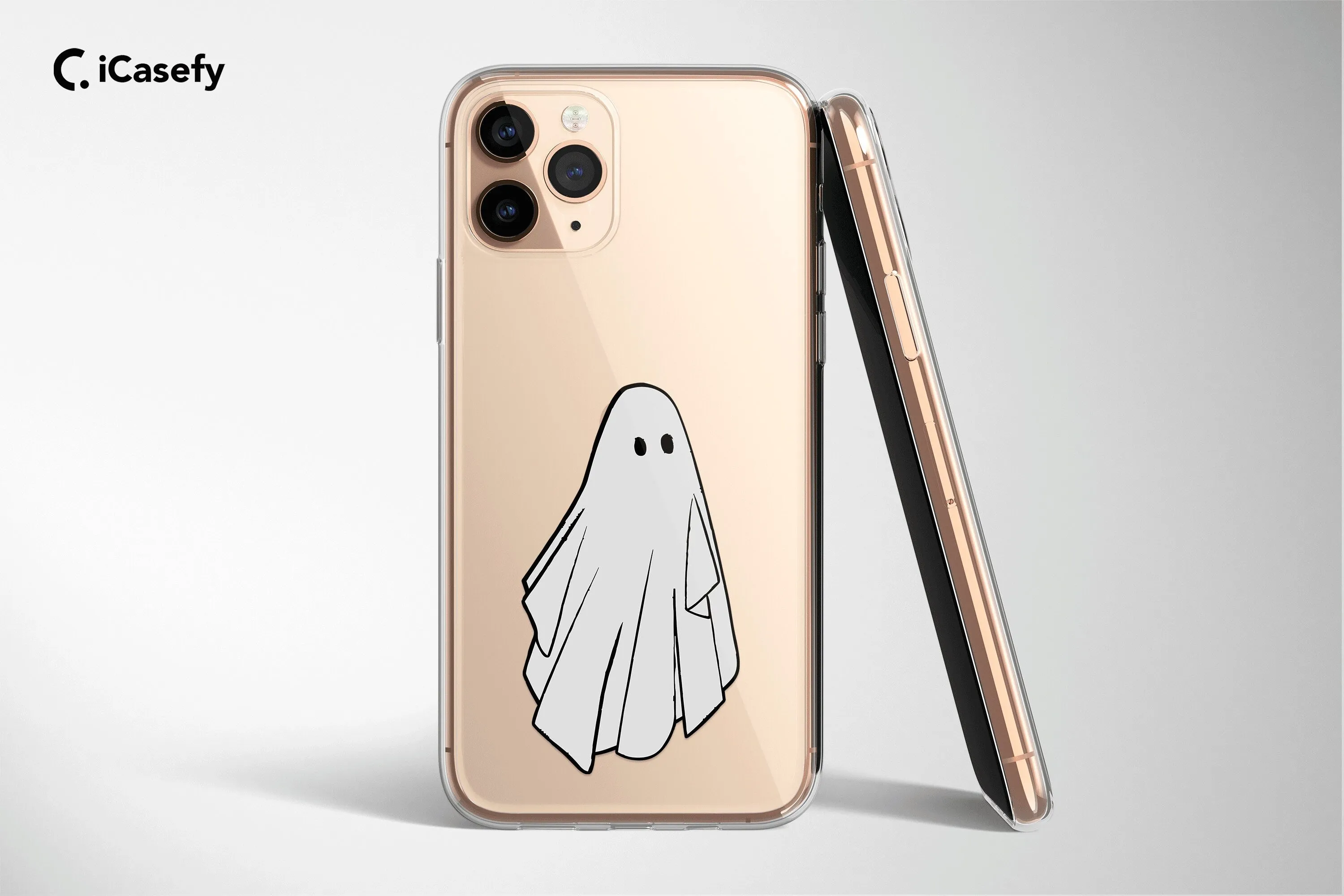 Clear Ghost iPhone Case for iPhone and Samsung - Spooky Minimalist Cover