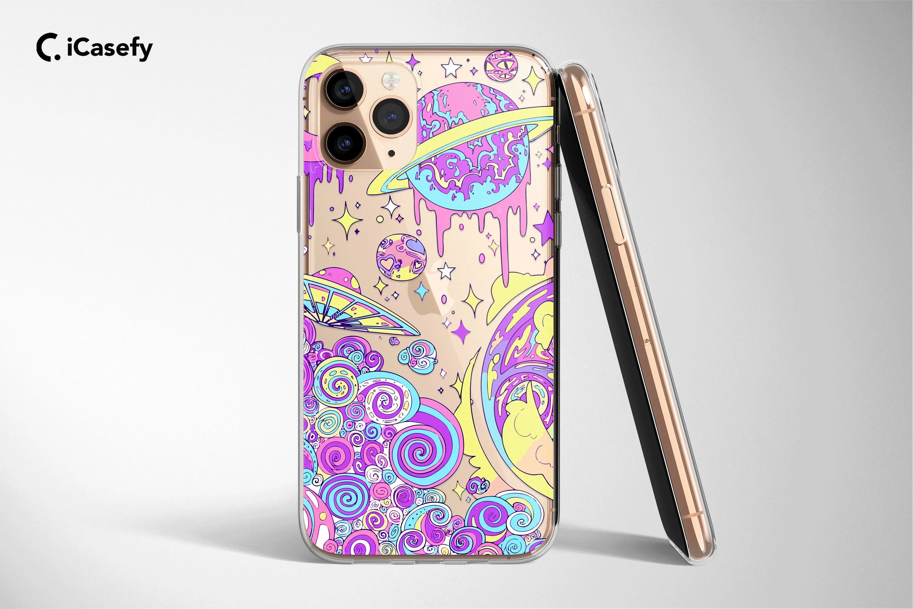 Clear Trippy Psychedelic Phone Case Glitch Cover