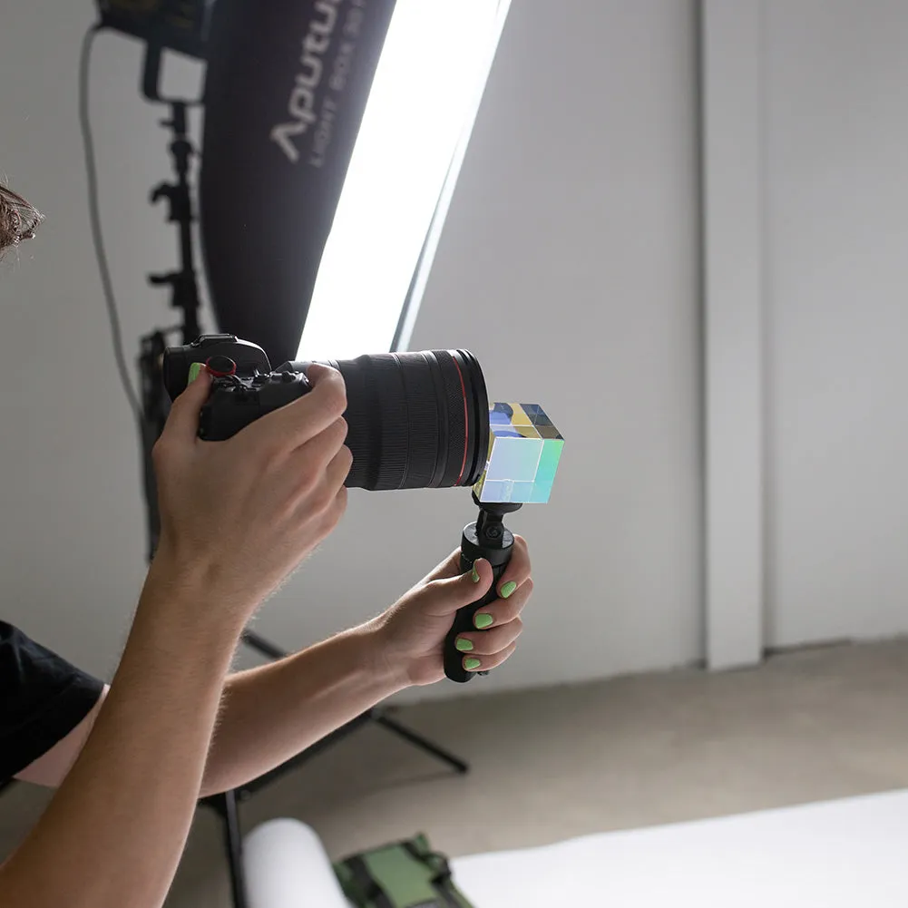 Colour Transparent Cubic Optical Prism Prop for Creative Photography - Cube (Demo)