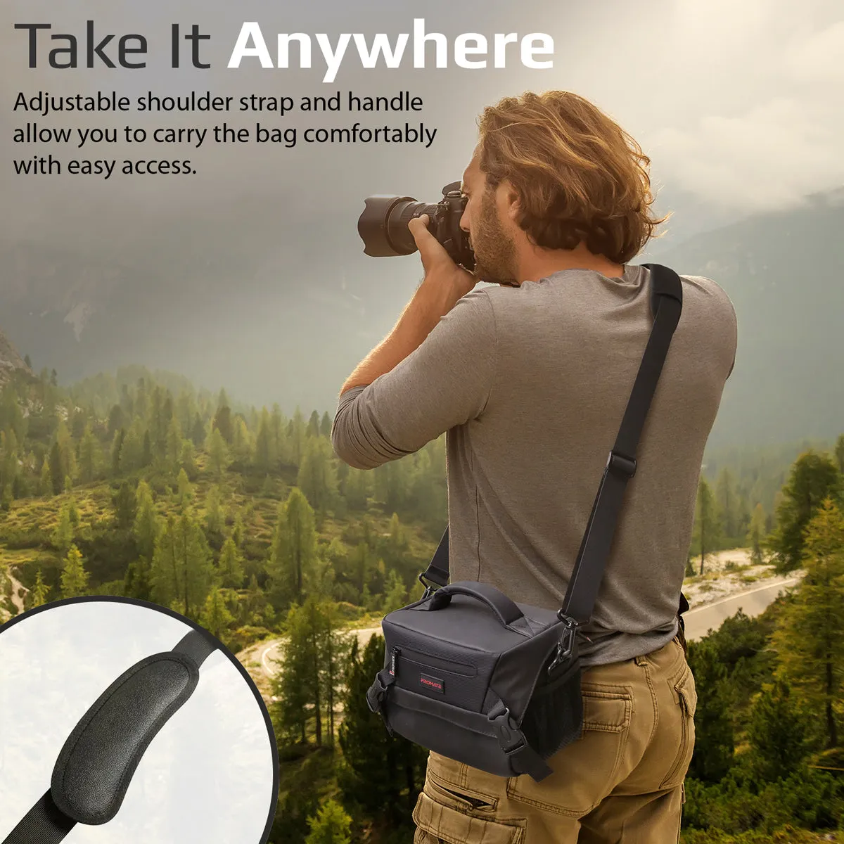 Compact SLR Camera bag with Adjustable Compartment