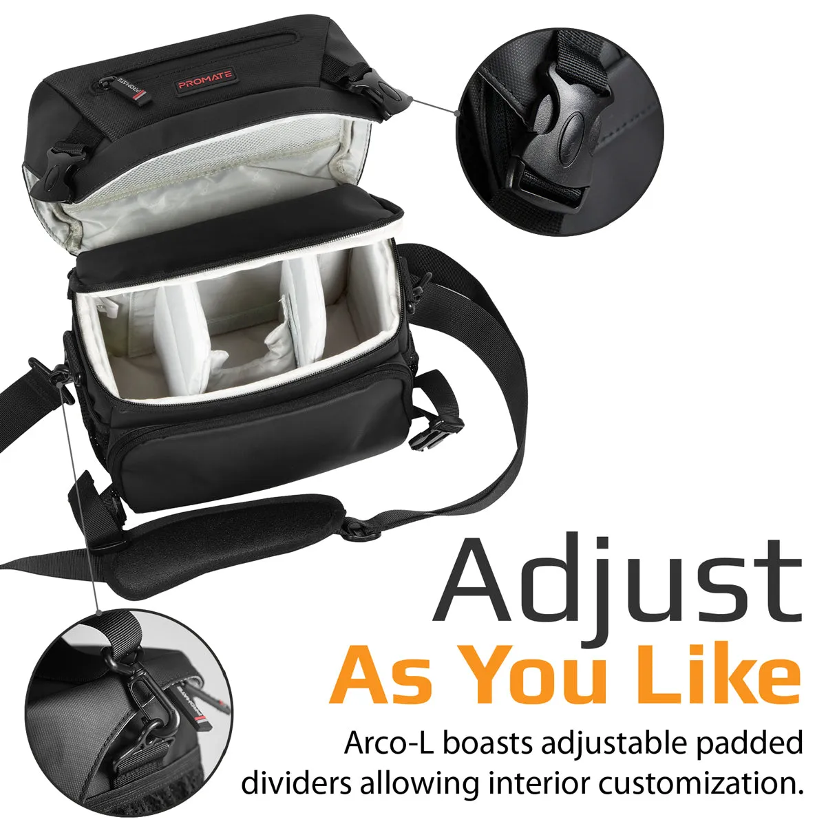 Compact SLR Camera bag with Adjustable Compartment