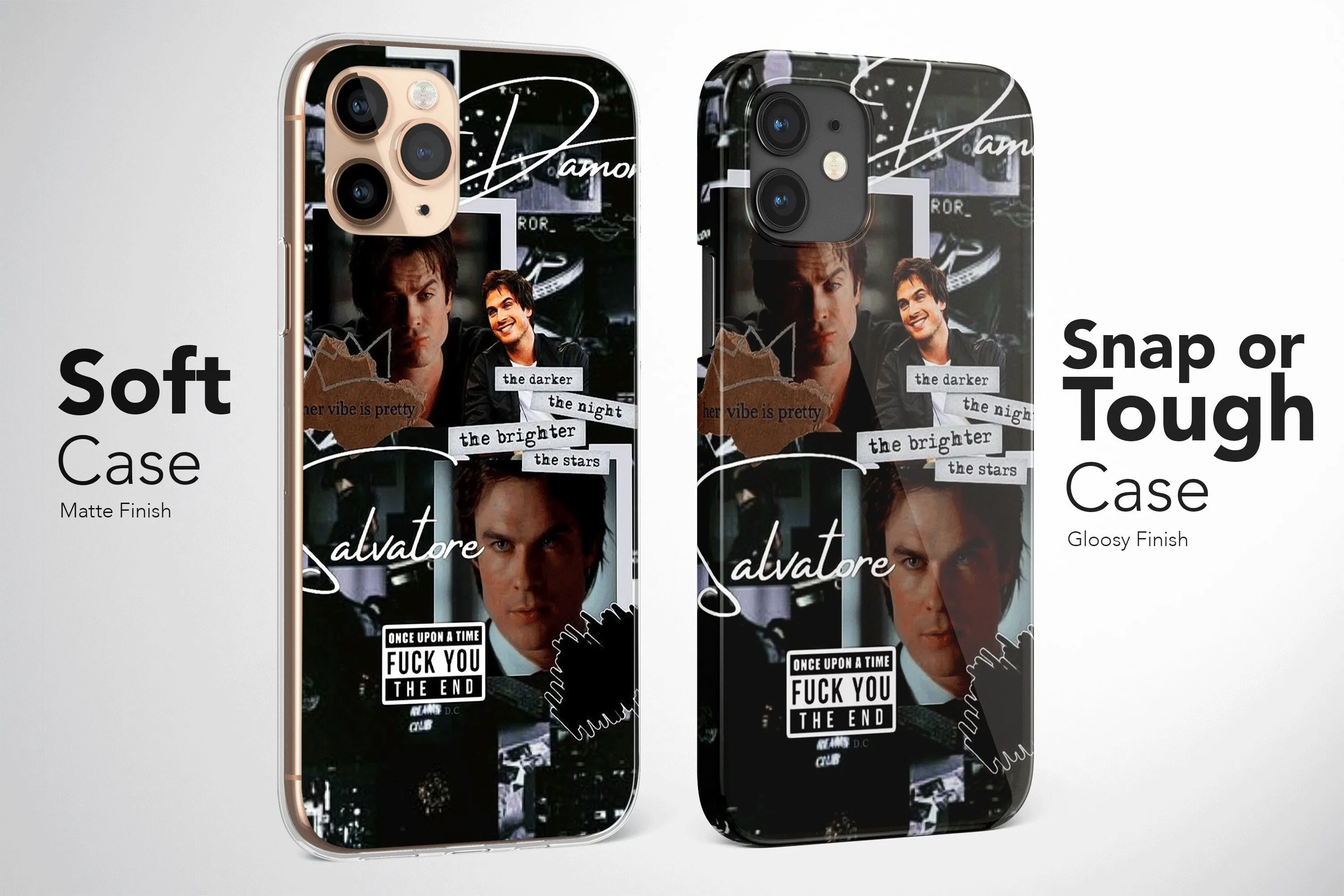 Damon Salvatore from The Vampire Diaries Collage Aesthetic Phone Case Soft Cover