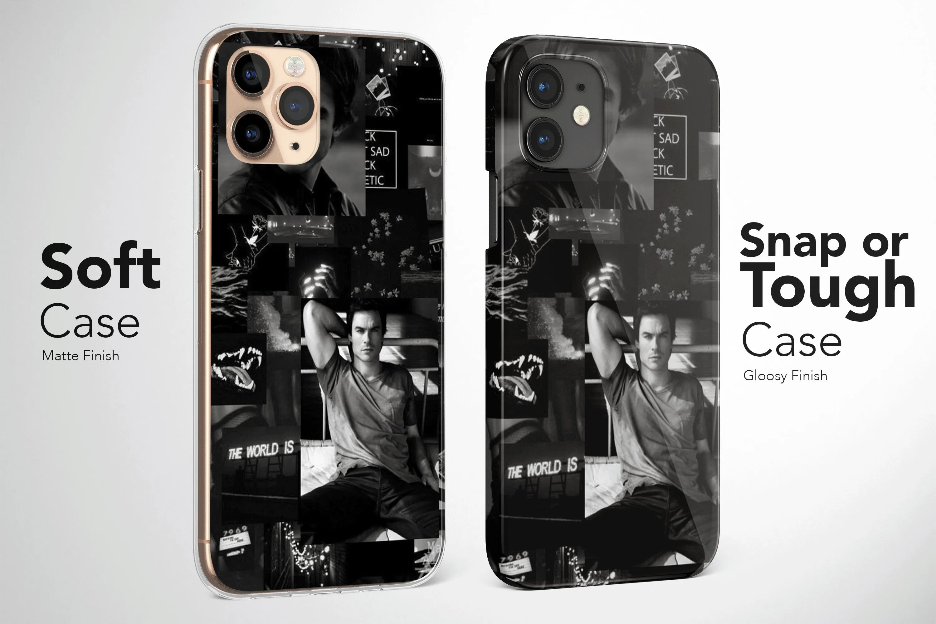 Damon Salvatore from The Vampire Diaries Collage Aesthetic Phone Case Soft Cover