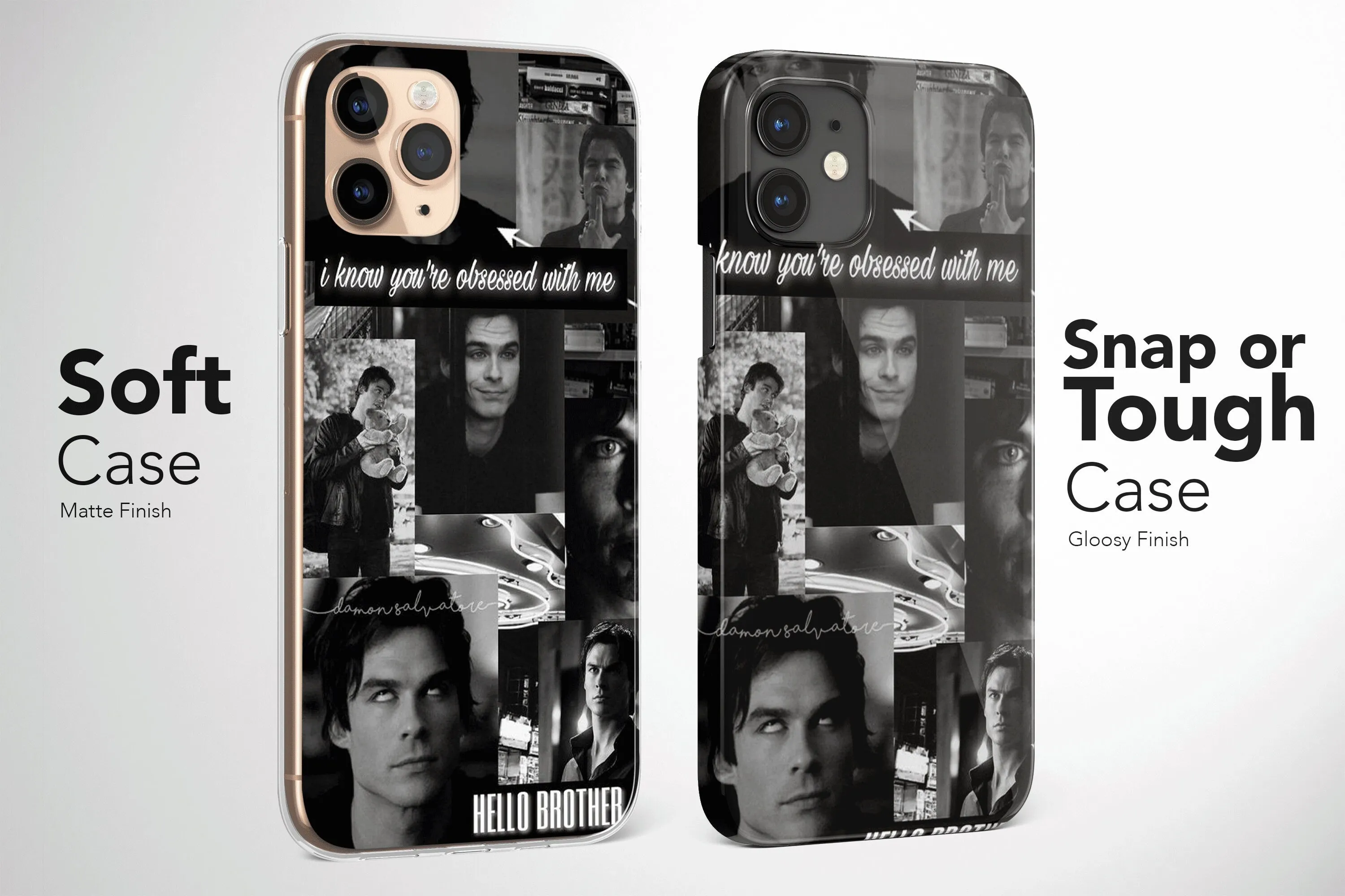 Damon Salvatore from The Vampire Diaries Collage Aesthetic Phone Case Soft Cover