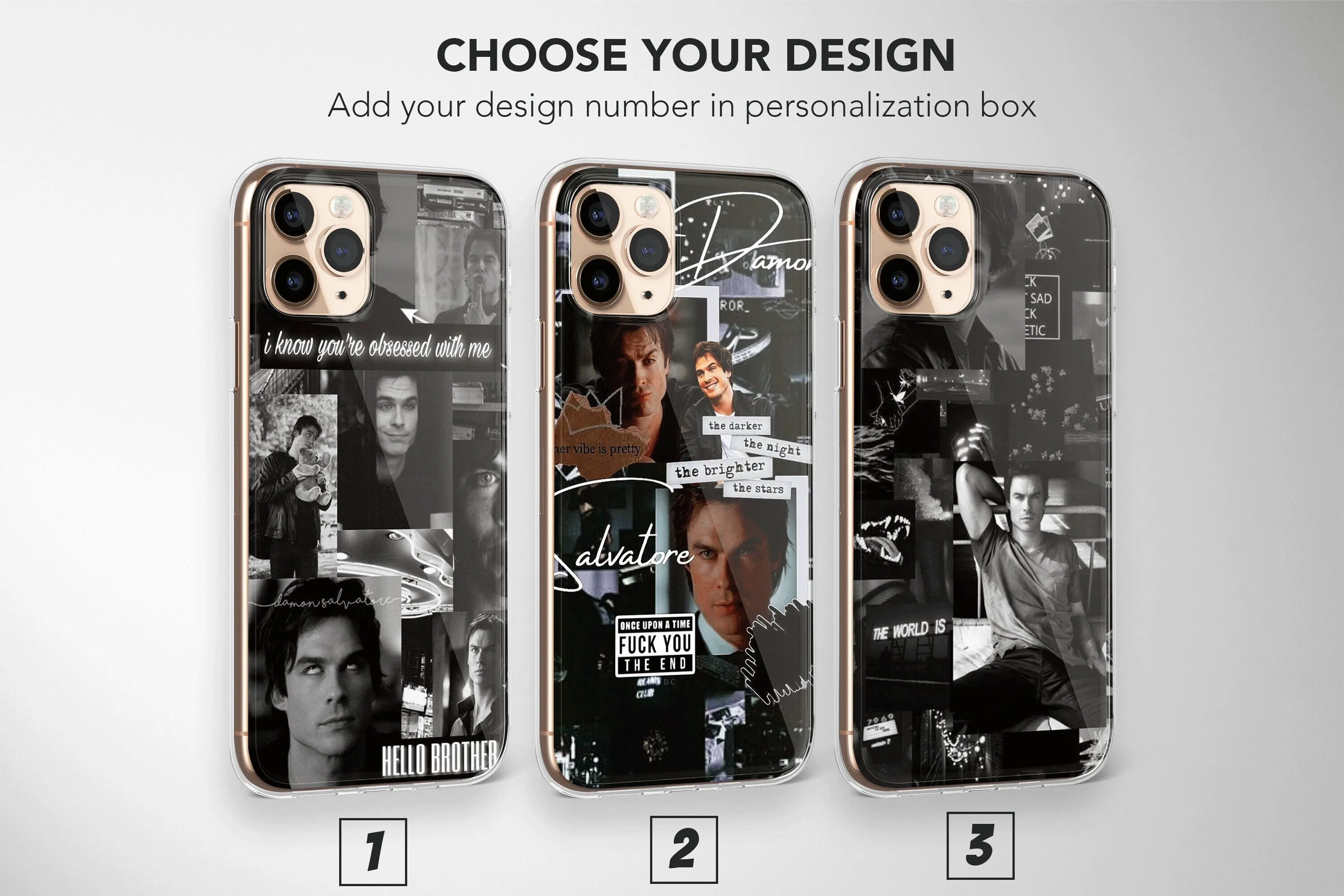 Damon Salvatore from The Vampire Diaries Collage Aesthetic Phone Case Soft Cover