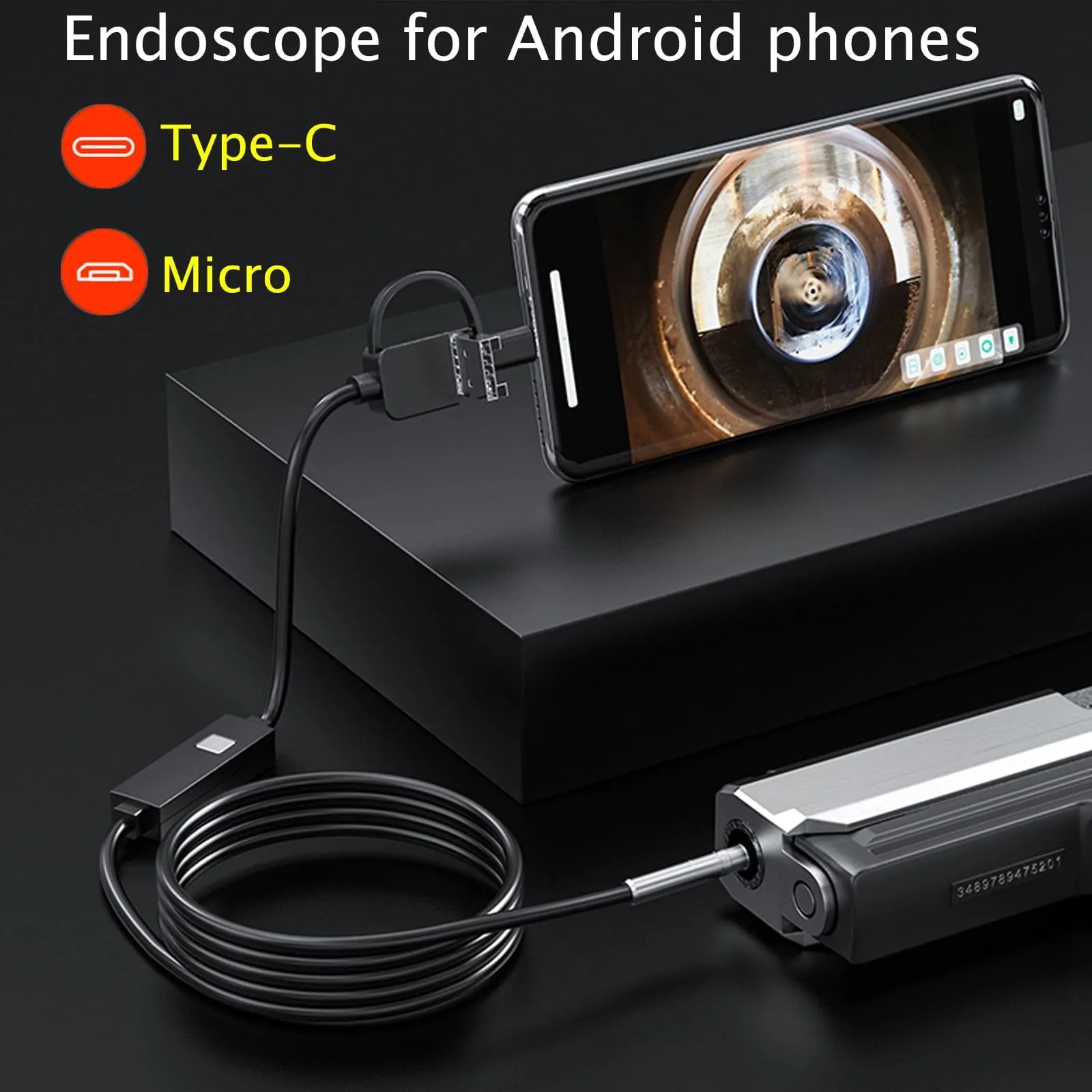 Daxiongmao Endoscope Camera with Light, Rifle Borescope, Fits 0.2 ~.03 Inch Caliber Larger-Hunting Shooting Firearms Visual Barrel Inspection Tools, Gadgets for Men