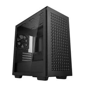 DeepCool CH370 Micro ATX Case with Tempered Glass Side Panel, 2 x USB 3.0, 4 x Expansion Slots with support for a 360mm Radiator and up to 8x 120mm Fans, Black