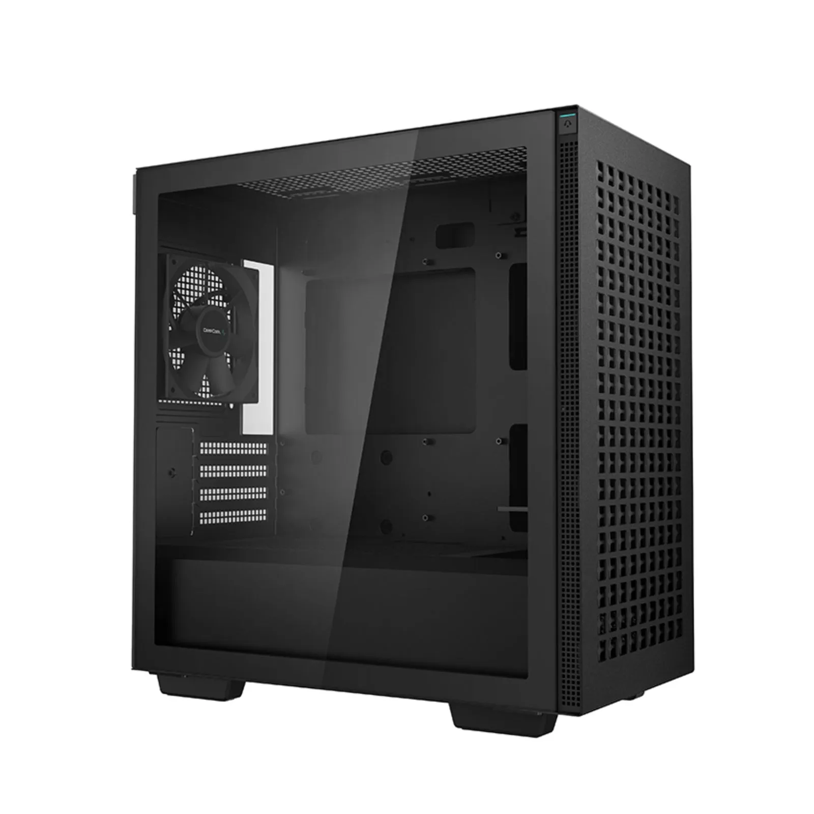 DeepCool CH370 Micro ATX Case with Tempered Glass Side Panel, 2 x USB 3.0, 4 x Expansion Slots with support for a 360mm Radiator and up to 8x 120mm Fans, Black