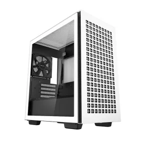 DeepCool CH370 WH Micro ATX Case with Tempered Glass Side Panel, 2 x USB 3.0, 4 x Expansion Slots with support for a 360mm Radiator and up to 8x 120mm Fans, White