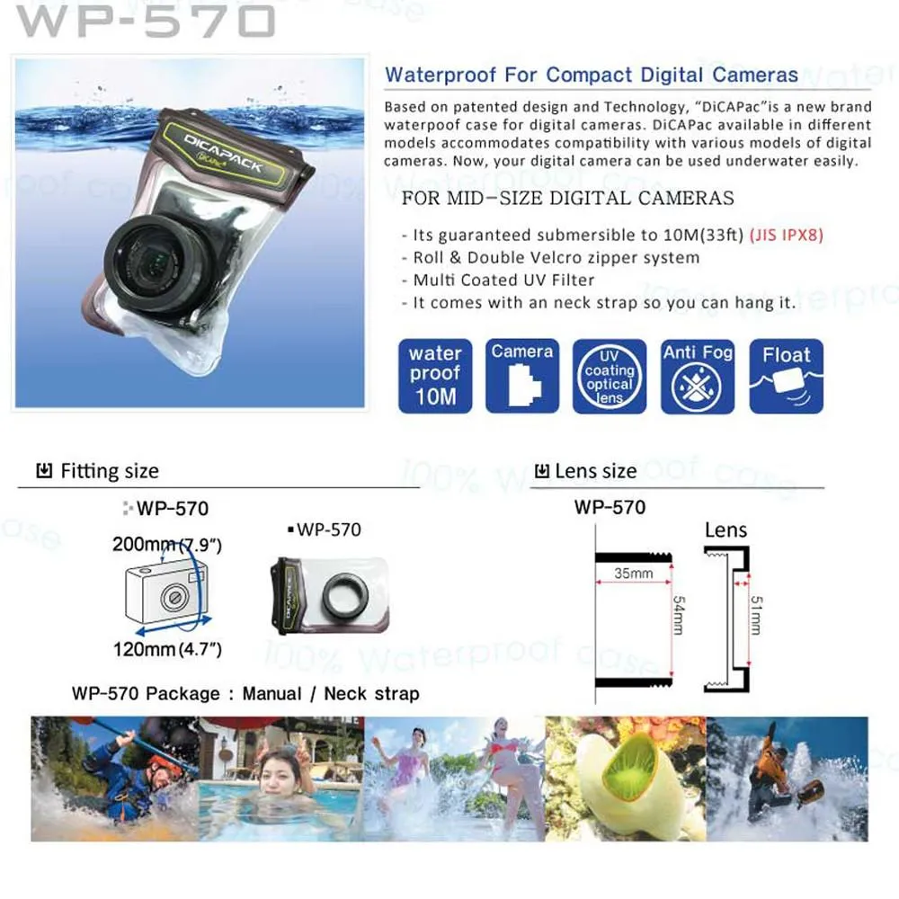 DiCAPac WP-570 Waterproof Case for Canon G11 and similar cameras
