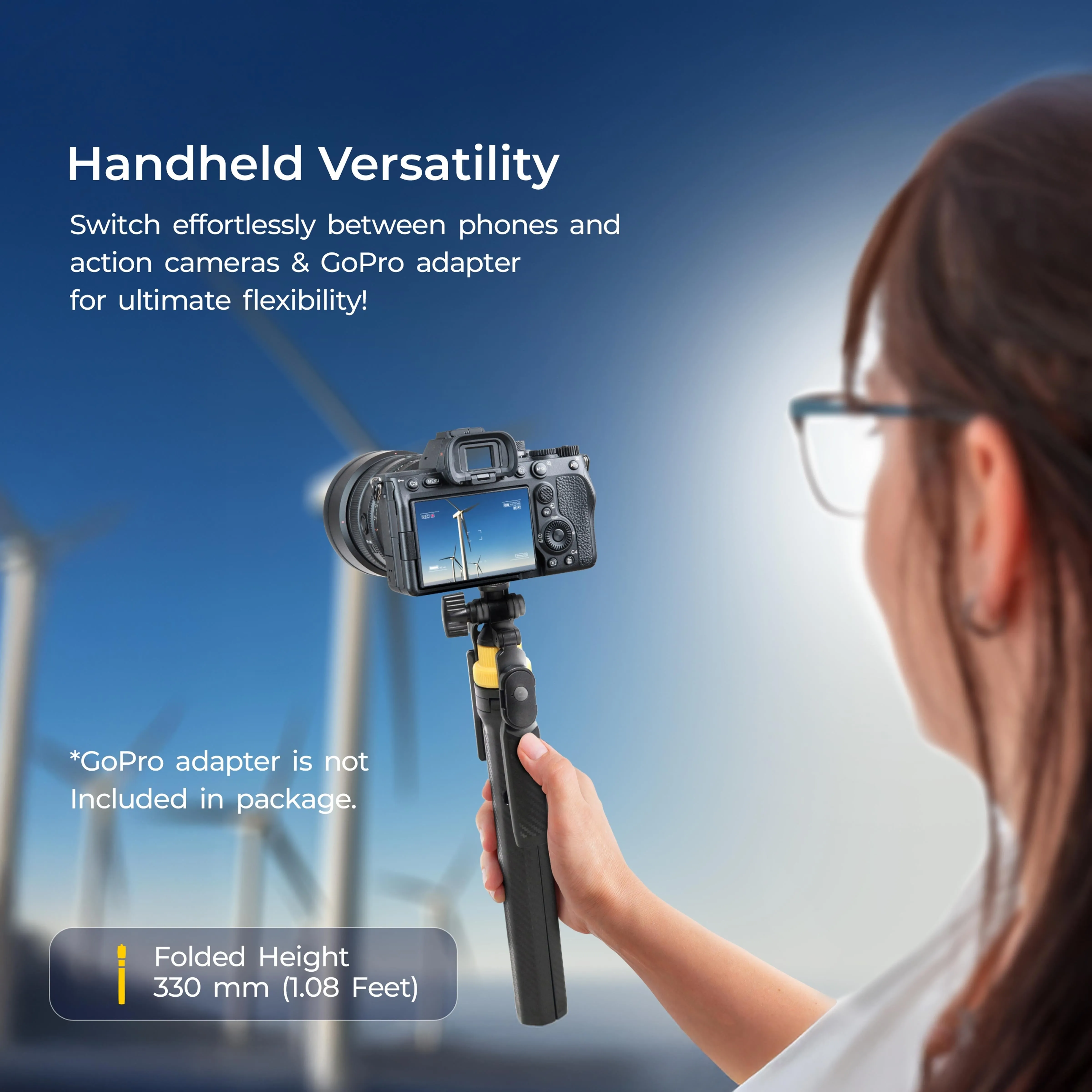 DIGITEK (DTR-555 SS) Foldable Tripod Selfie Stick for Smartphone & Action Cameras with 5.57ft Height, 360° Rotation & 3-Leg Base, 10m Wireless Remote, 7 Section Adjustable, For Android/iPhone & Gopro