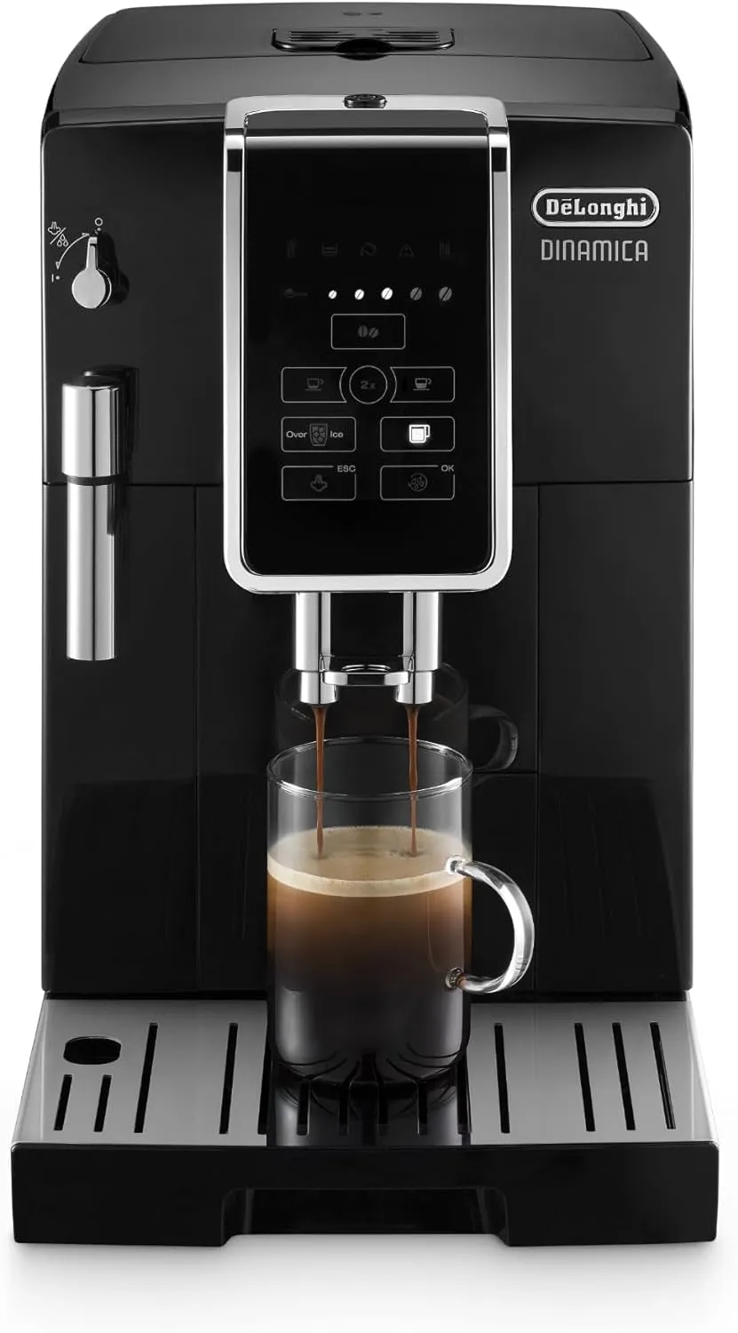 Dinamica Espresso Machine, Black - Automatic Bean-To-Cup Brewing, Built-In Steel Burr Grinder