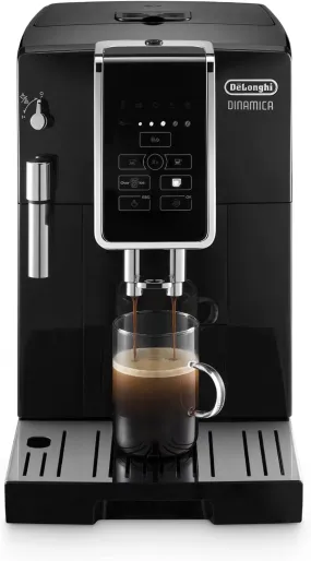 Dinamica Espresso Machine, Black - Automatic Bean-To-Cup Brewing, Built-In Steel Burr Grinder