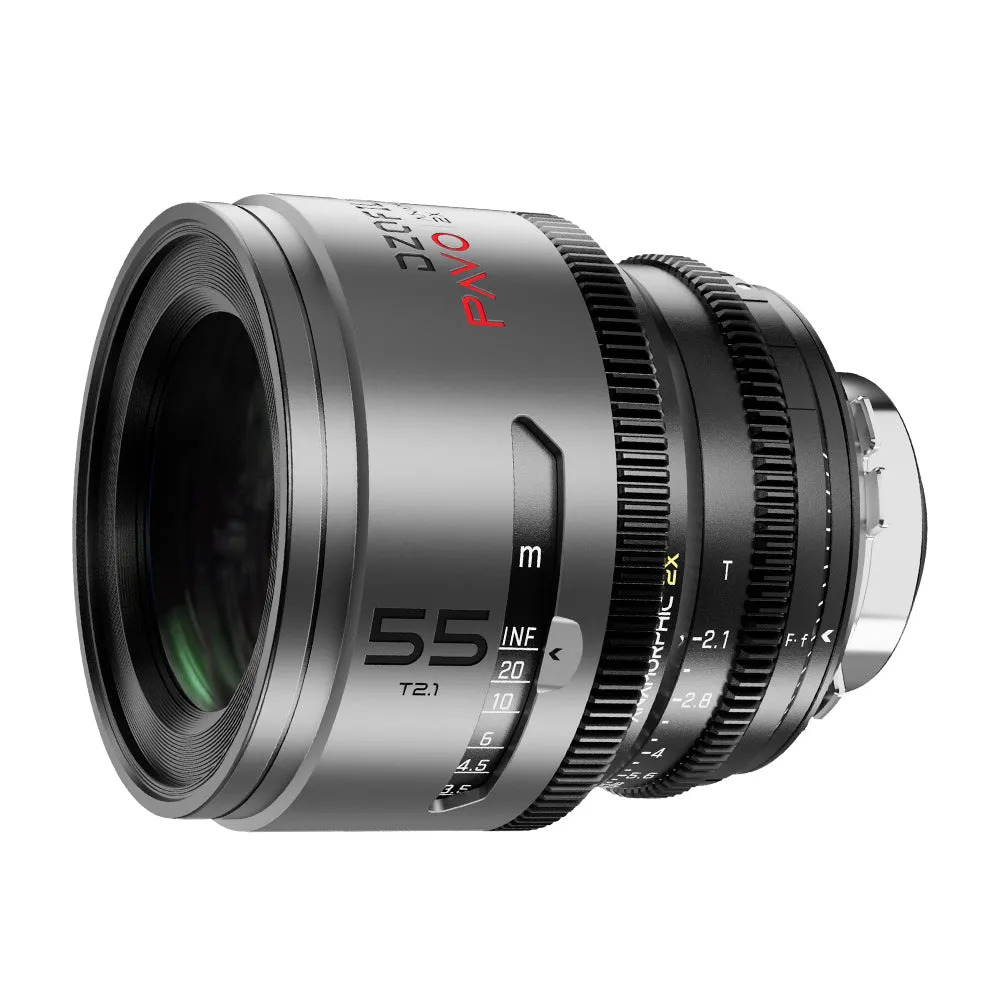 DZOFILM 28/32/40/55/75mm T2.1 & 100mm T2.4 Pavo 2x anamorphic Prime Cine Lens 6 Lens Set PL&EF mount