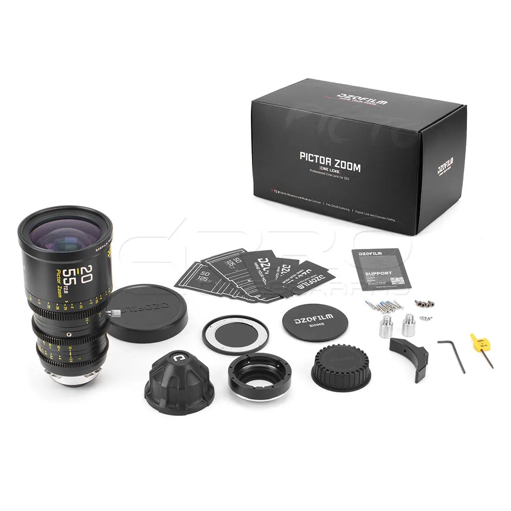 DZOFILM Pictor Zoom 20-55mm T2.8 Super35 Cinema Lens (PL&EF interchangeable Mount, Black)