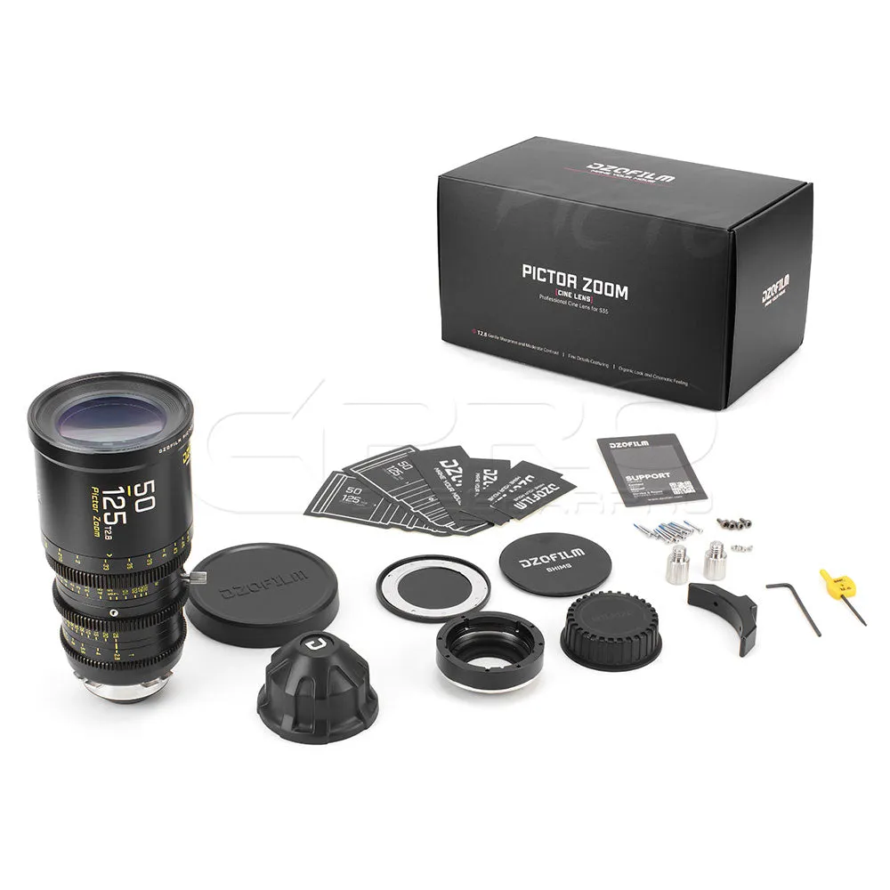 DZOFILM Pictor Zoom 50-125mm T2.8 Super35 Cinema Lens (PL&EF interchangeable Mount, Black)