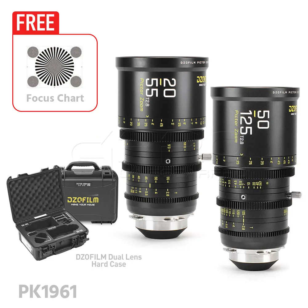 DZOFILM Pictor Zoom Dual Lens Bundle 20-55mm   50-125mm T2.8 (PL&EF interchangeable Mount, Black)