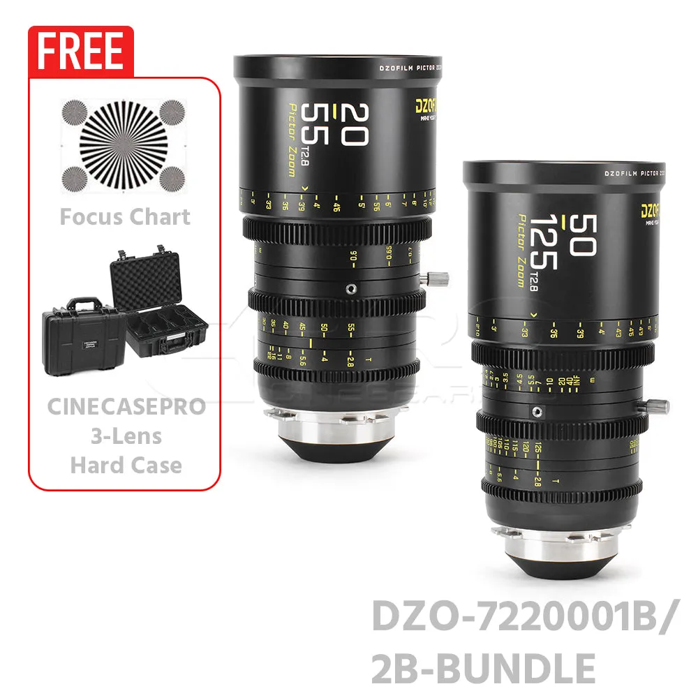 DZOFILM Pictor Zoom Dual Lens Bundle 20-55mm   50-125mm T2.8 (PL&EF interchangeable Mount, Black)