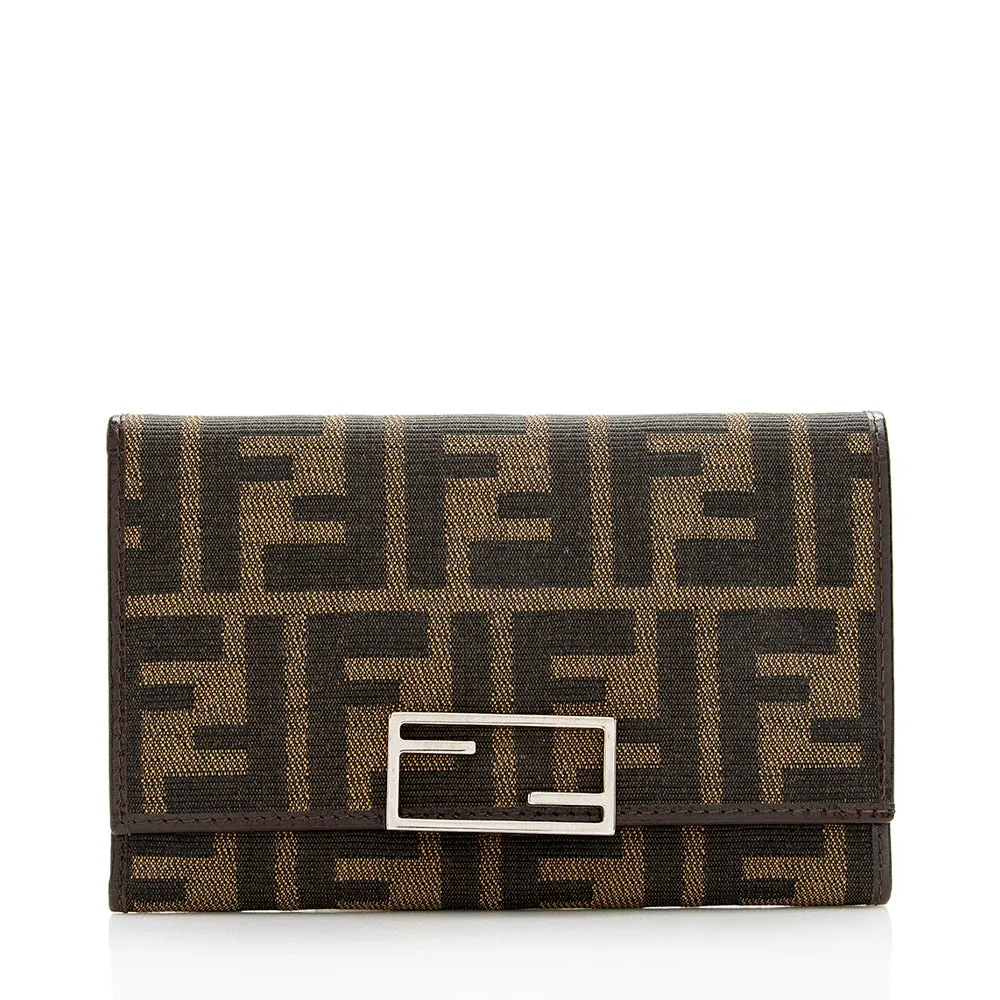 Fendi Vintage Zucca Trifold Compact Wallet (SHF-18439)