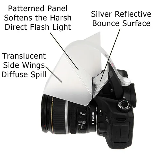 Fotodiox Pop-up Flash Diffuser with Harsh Light Minimizer - Universal Diffusion for DSLR On Camera Pop Up Flash: Canon, Nikon, Pentax, Sony
