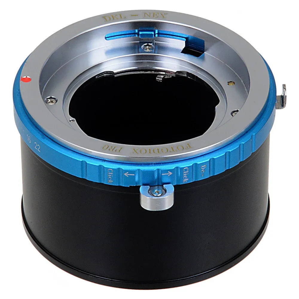 Fotodiox Pro Lens Mount Adapter - Deckel-Bayonett (Deckel Bayonet, DKL) Mount SLR Lens to Sony Alpha E-Mount Mirrorless Camera Body with Selectable Clicked / Declicked Aperture Control