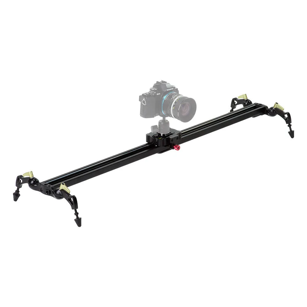 Fotodiox Pro SlideCam - Video Slider Stabilizer, DSLR Camera Track Slider, Linear Stabilization Rail System With Ball-Bearing Slide Mechanism, Adjustable Legs and Carrying Case