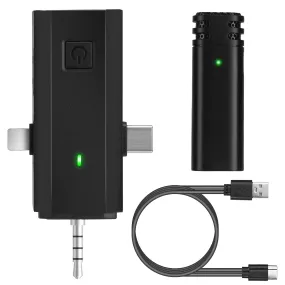 Fresh Fab Finds 1Pc 3 in 1 Wireless Clip On Microphone Omnidirectional Mic Noise Reduction Plug and Play 65.6FT Transmission Type-C IOS PC Video Record Interview Vlog