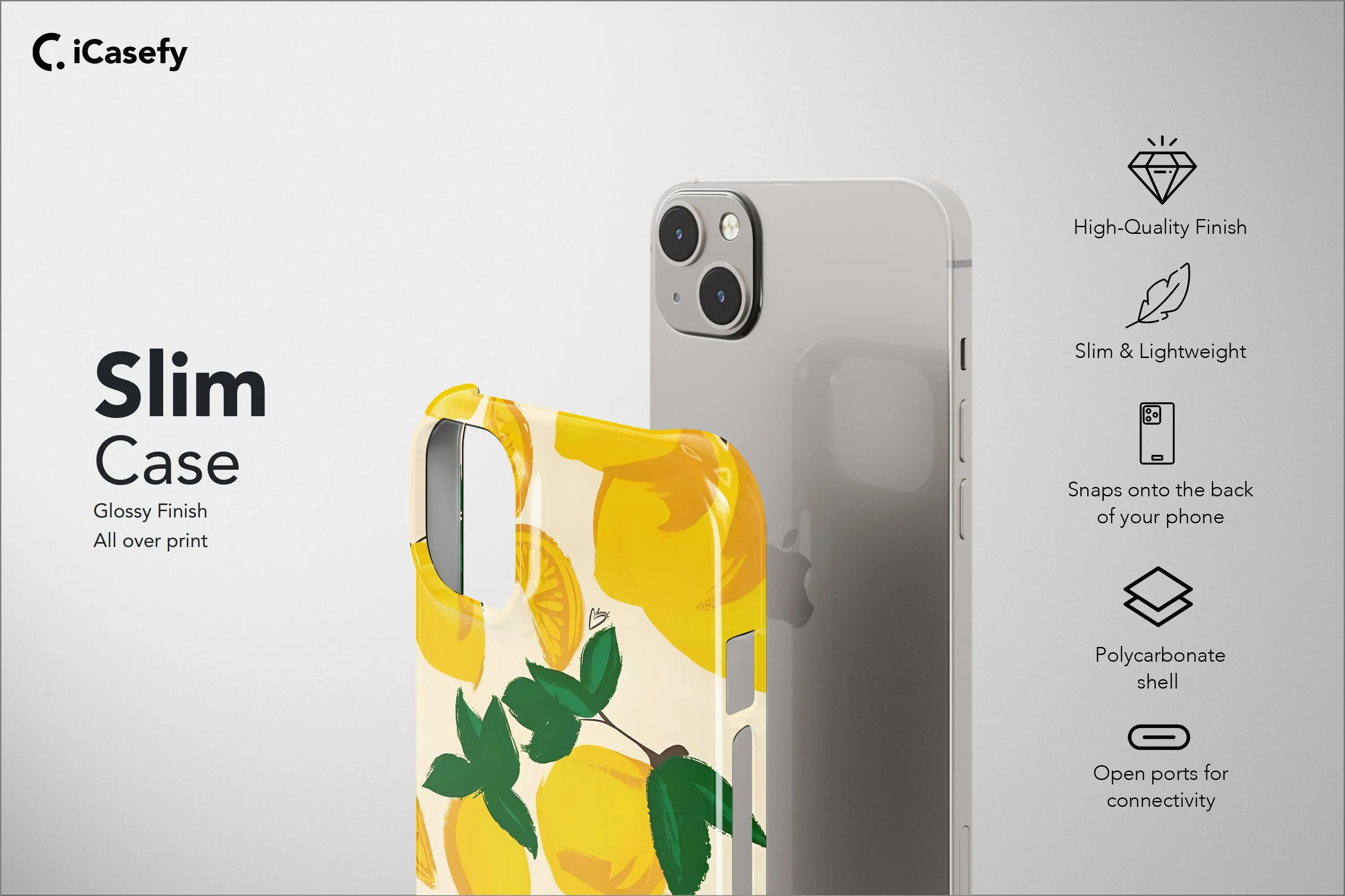 Fruity Phone Case Lemon Orange Strawberry Papaya Cover