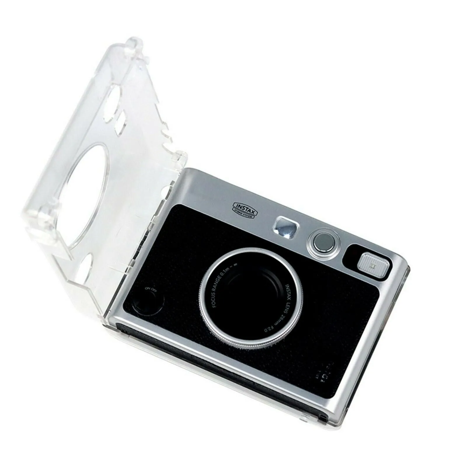 Fujifilm Instax Mini EVO Case | Crystal PVC Instant Camera Hard Carrying Cover with Adjustable Shoulder Strap|Clear