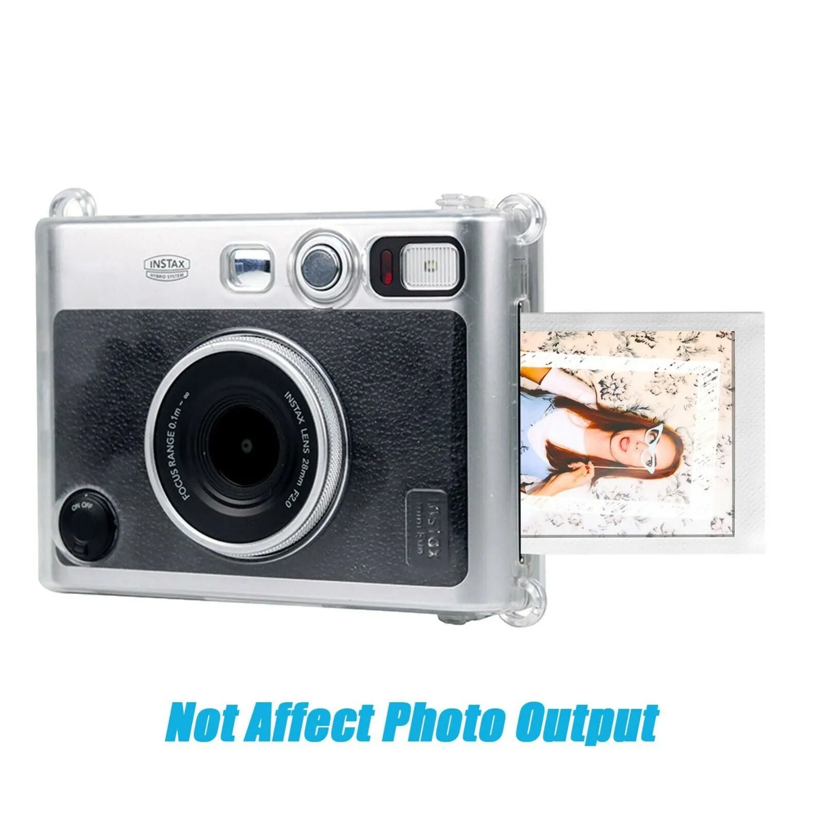 Fujifilm Instax Mini EVO Case | Crystal PVC Instant Camera Hard Carrying Cover with Adjustable Shoulder Strap|Clear