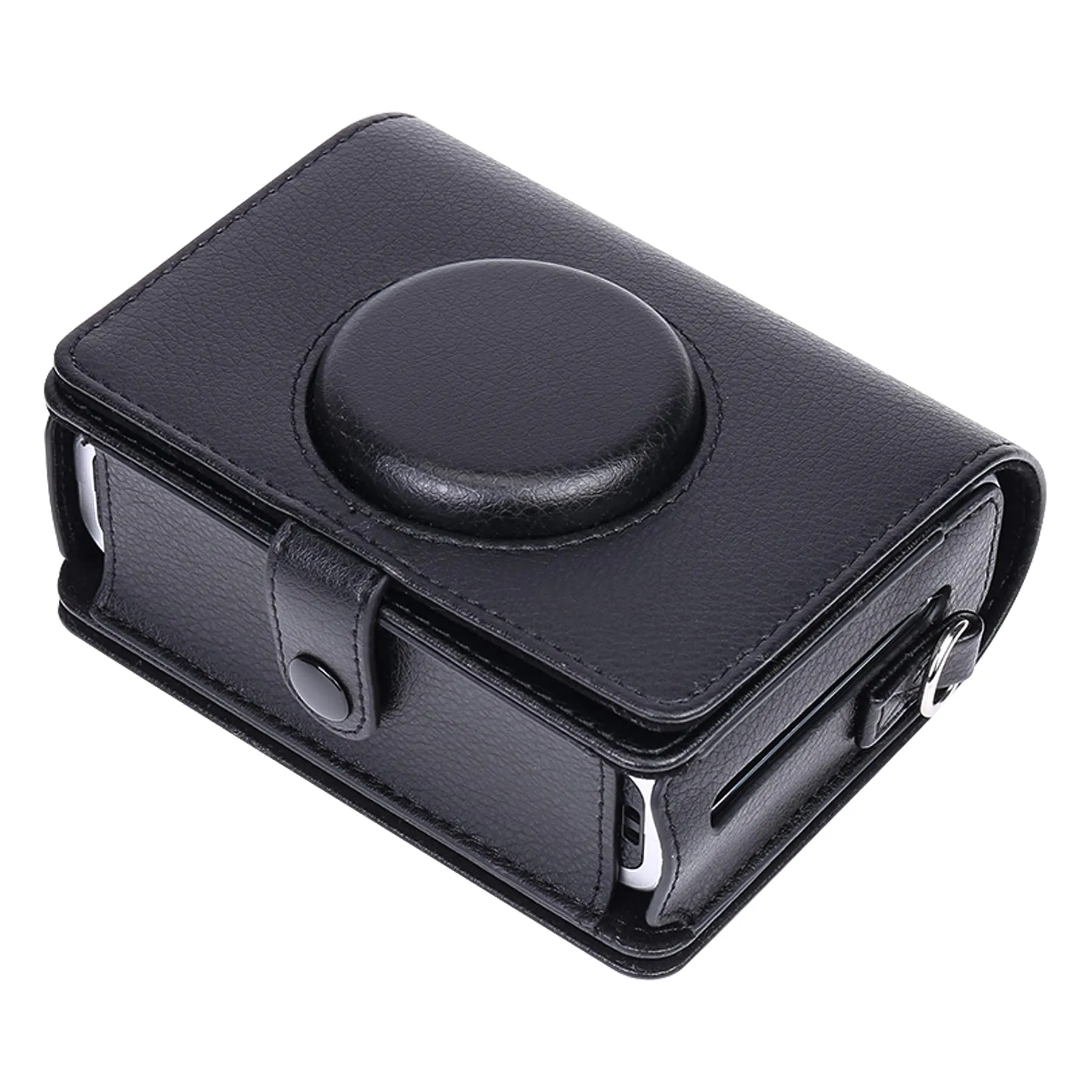 Fujifilm Instax Mini EVO Case | Hybrid Camera Protective PU Leather Carrying Case with Adjustable Shoulder Strap |-Black