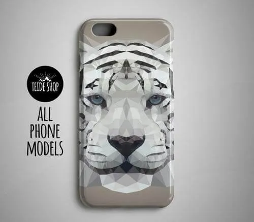 Geometric White Tiger iPhone 8 Plus Case iPhone 8