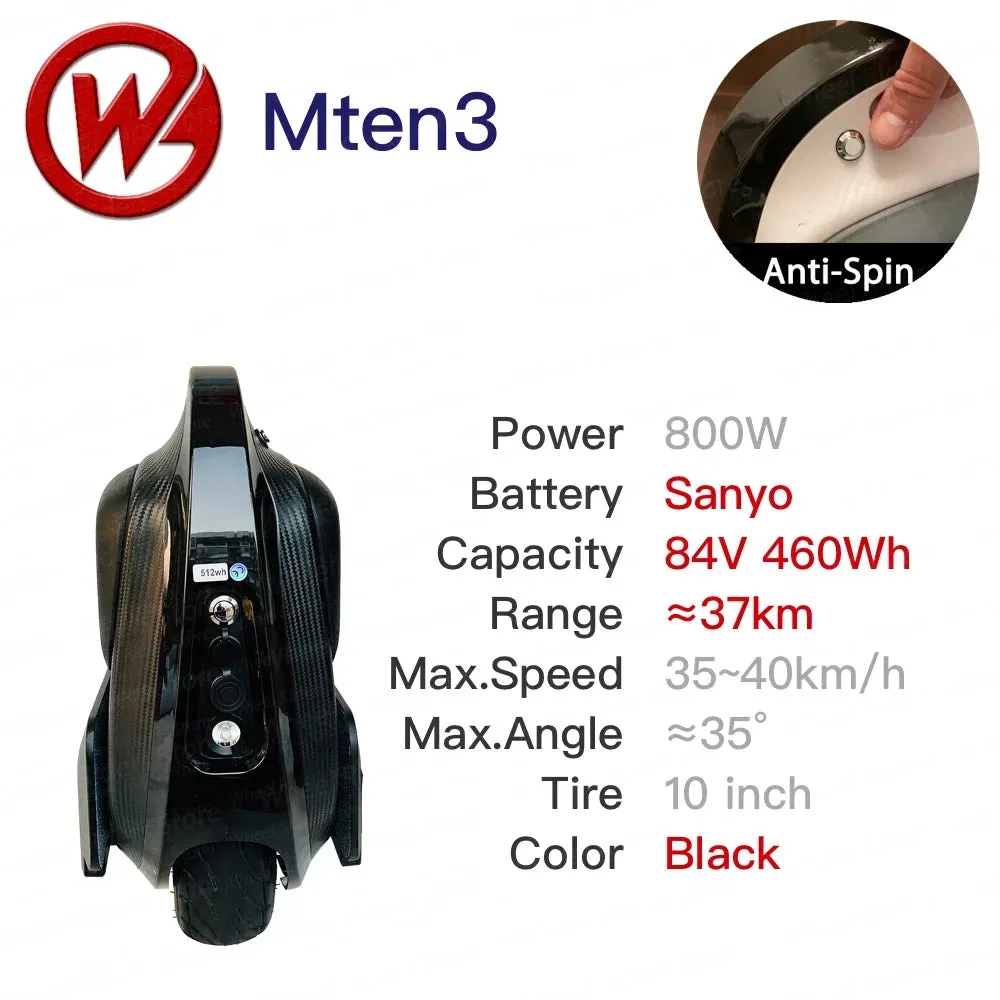 Gotway mten3 Begode mten3 Electric Unicycle One Whee Scooter Black 10"  800W Motor Light Monowheel  Balance 11kg