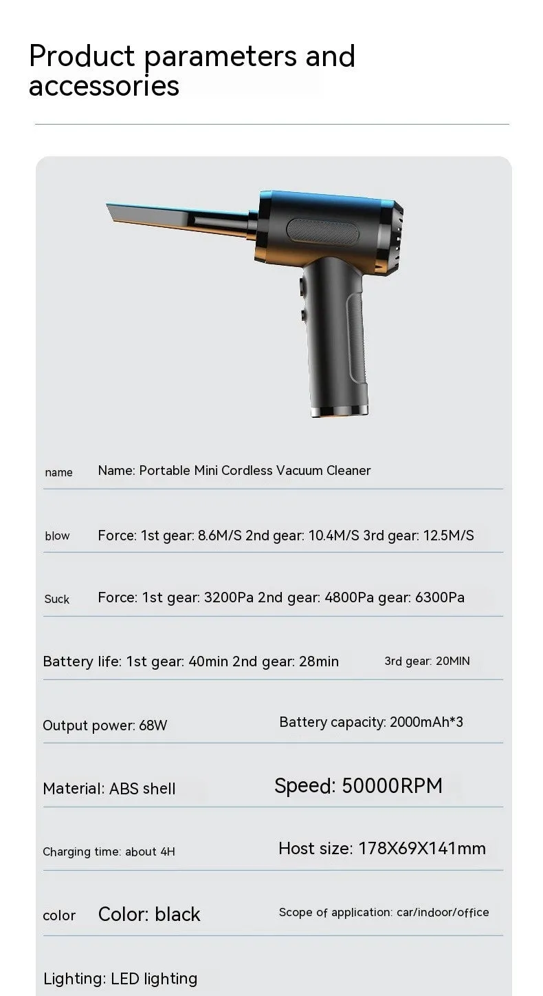 Hand-held High-power Computer Case Wireless Blowing Vacuum Cleaner