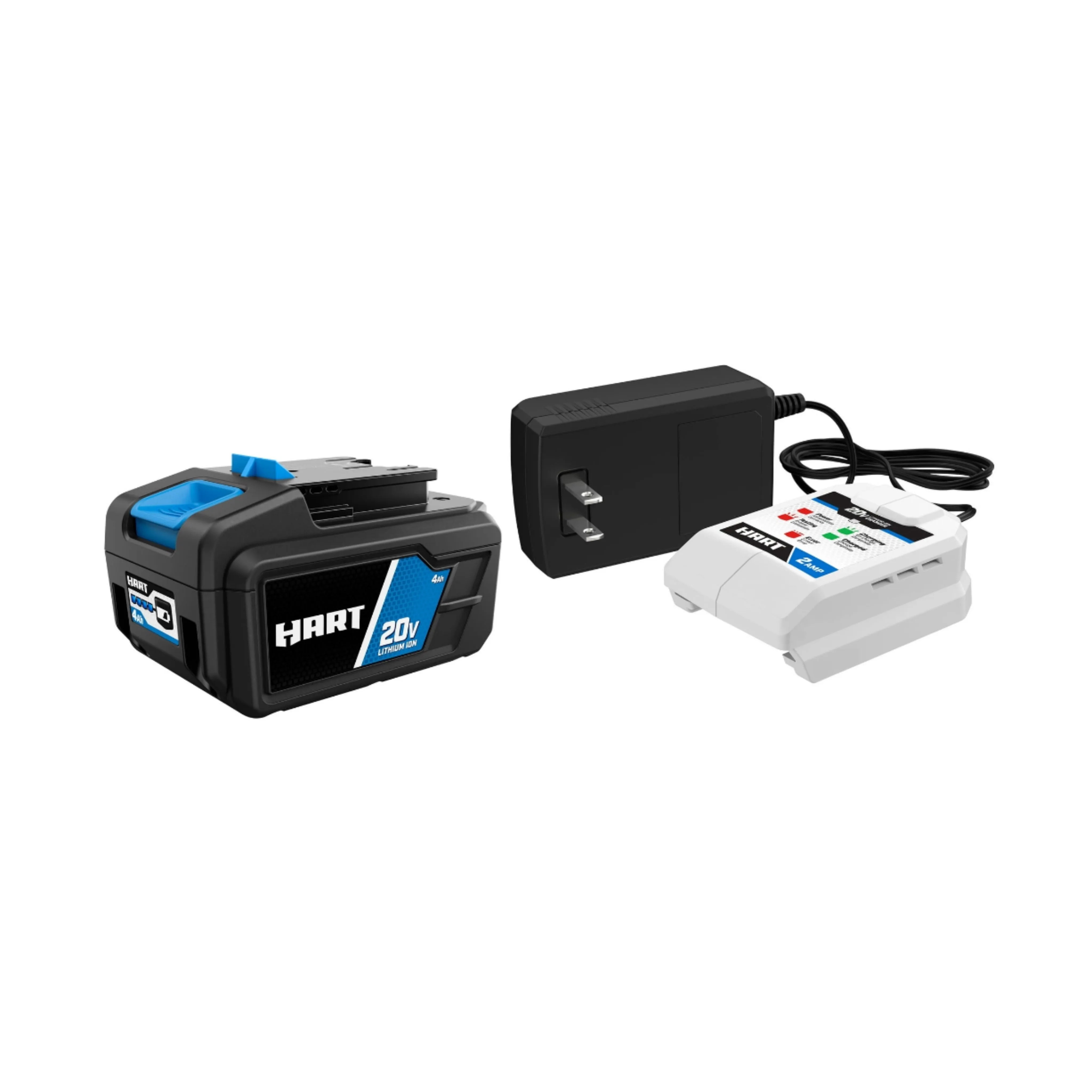 HART 20-Volt Lithium-Ion 4.0Ah Battery and 2 Amp Fast Charger Kit