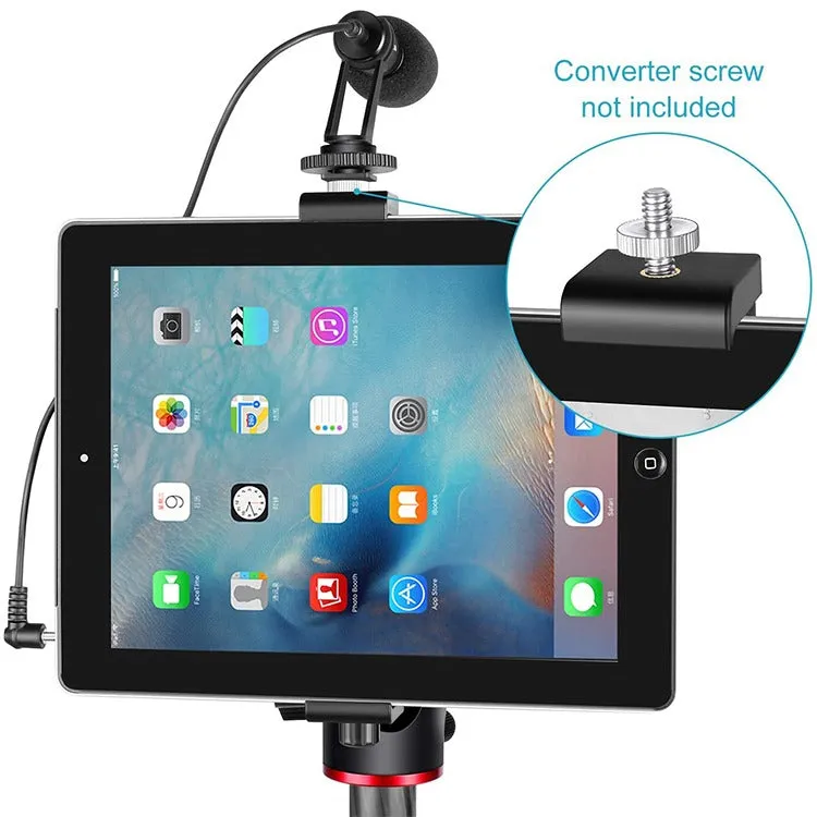 Hridz Adjustable Tablet Holder Stand | 16-23.5cm ABS Mount for iPad & Tablets | Tripod & Monopod Compatible