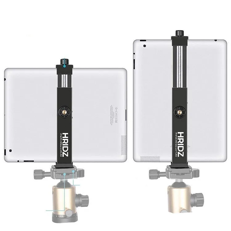 Hridz Adjustable Tablet Holder Stand | 16-23.5cm ABS Mount for iPad & Tablets | Tripod & Monopod Compatible