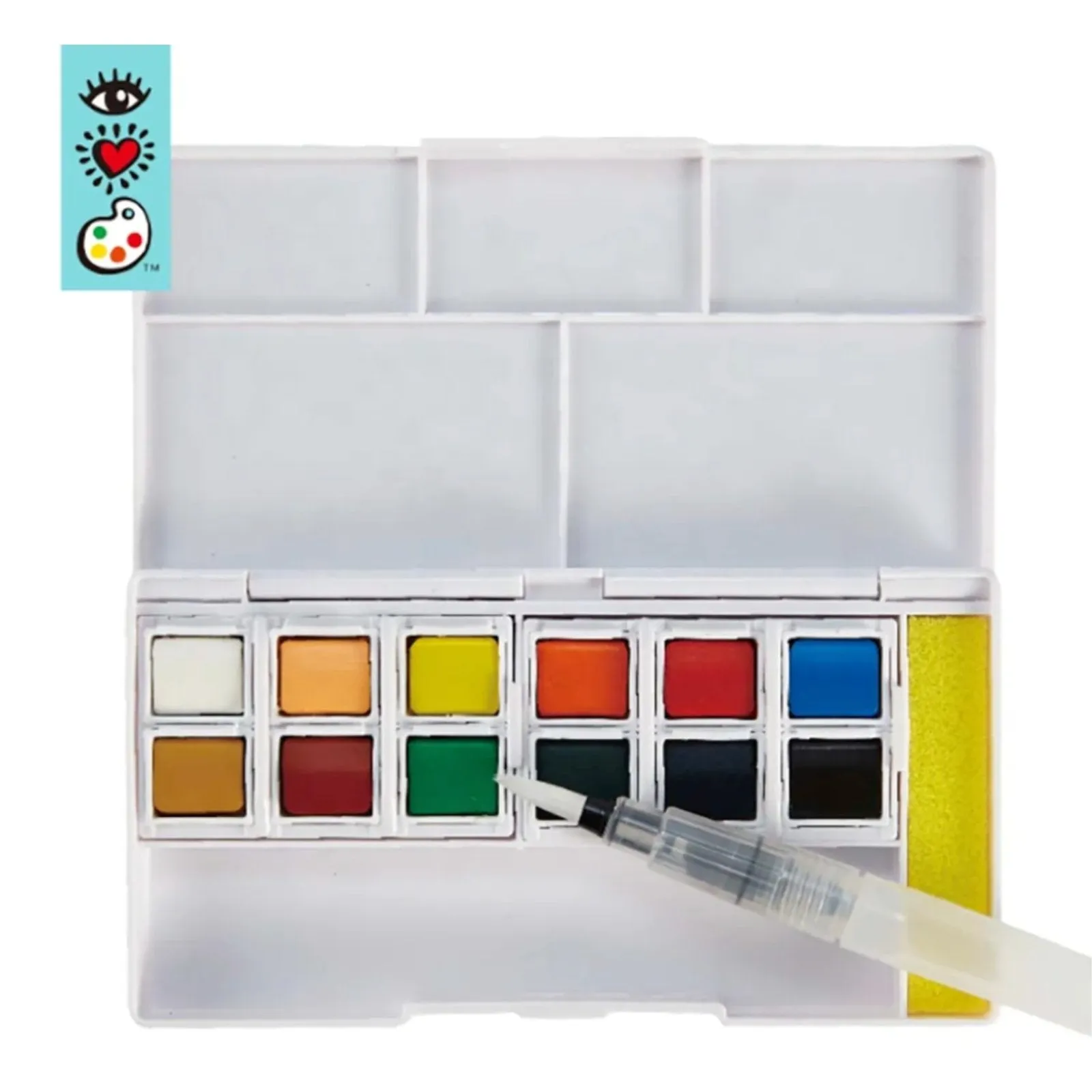 iHeartArt 12 Watercolors   Water Brush Pen